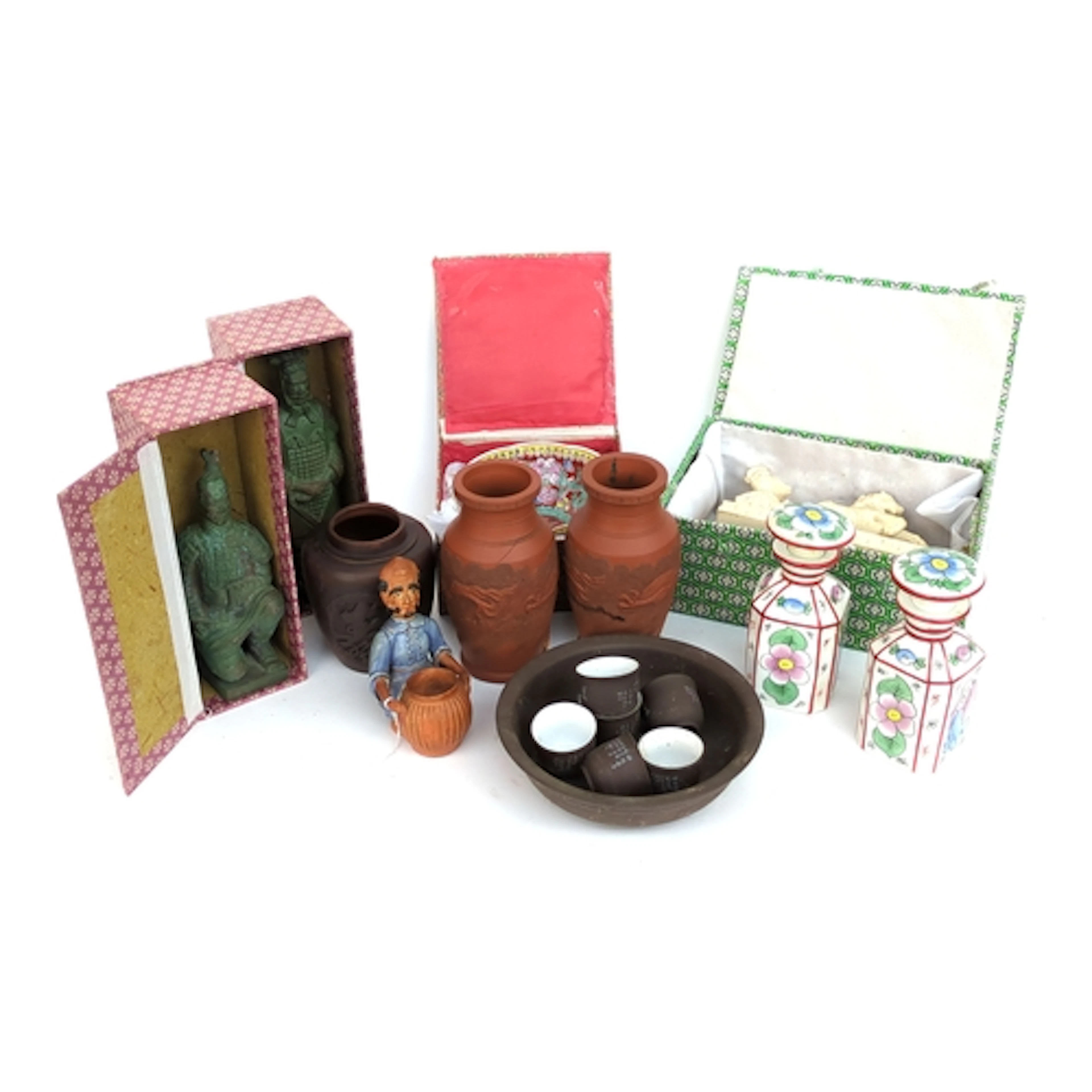 A mixed lot of Asian items to include: boxed terracotta warr...