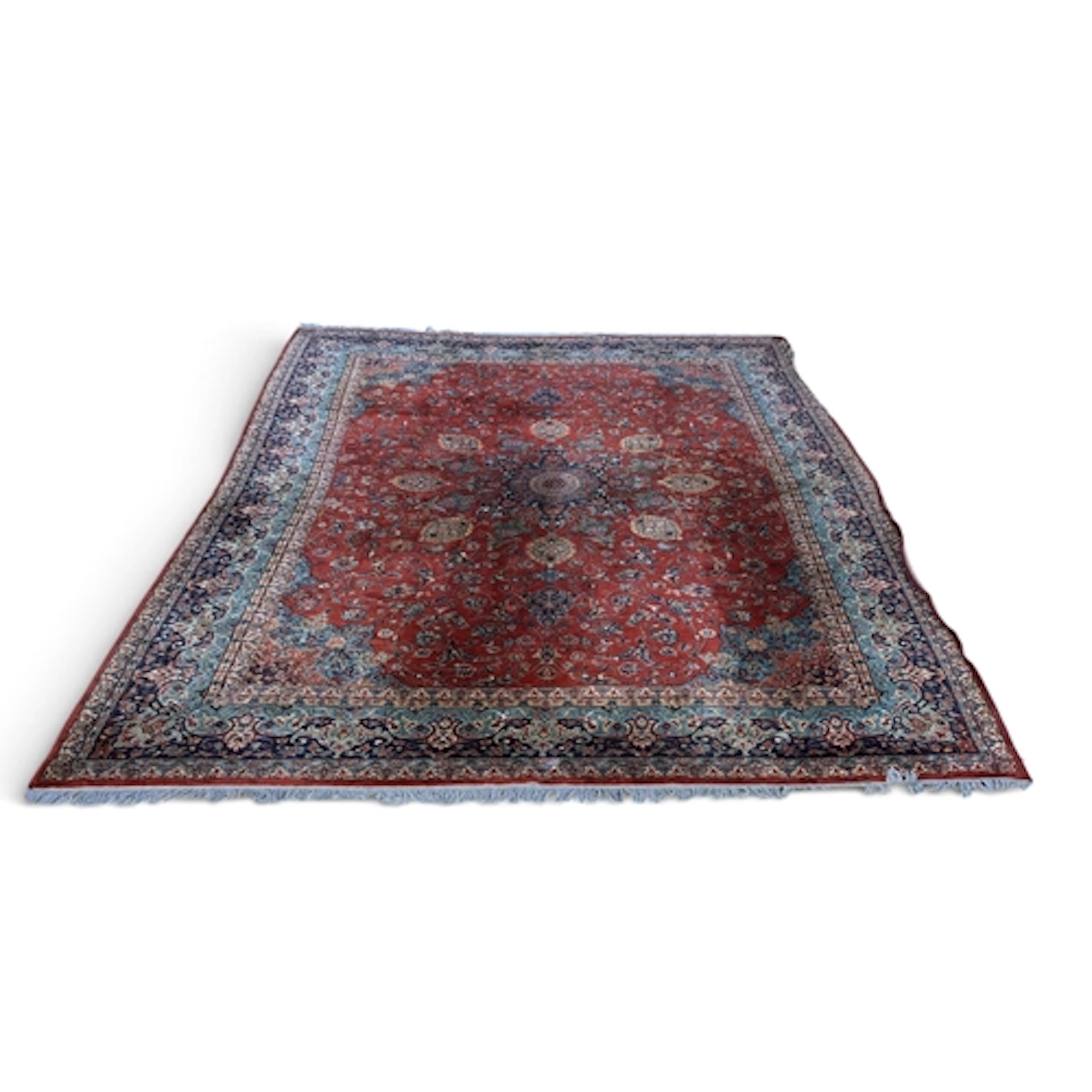 A PERSIAN WOOL CARPET 340cm x 245cm
