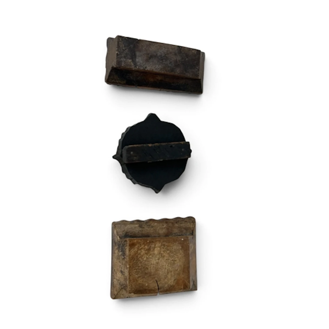 THREE 19TH CENTURY ISLAMIC CARVED WOODEN PRINTING BLOCKS Lar...