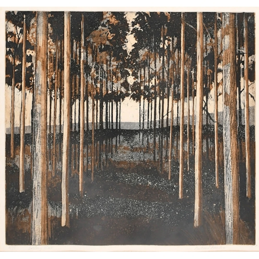 Richard Bawden (1934-2024) British. "Solitary Walk", Etching...