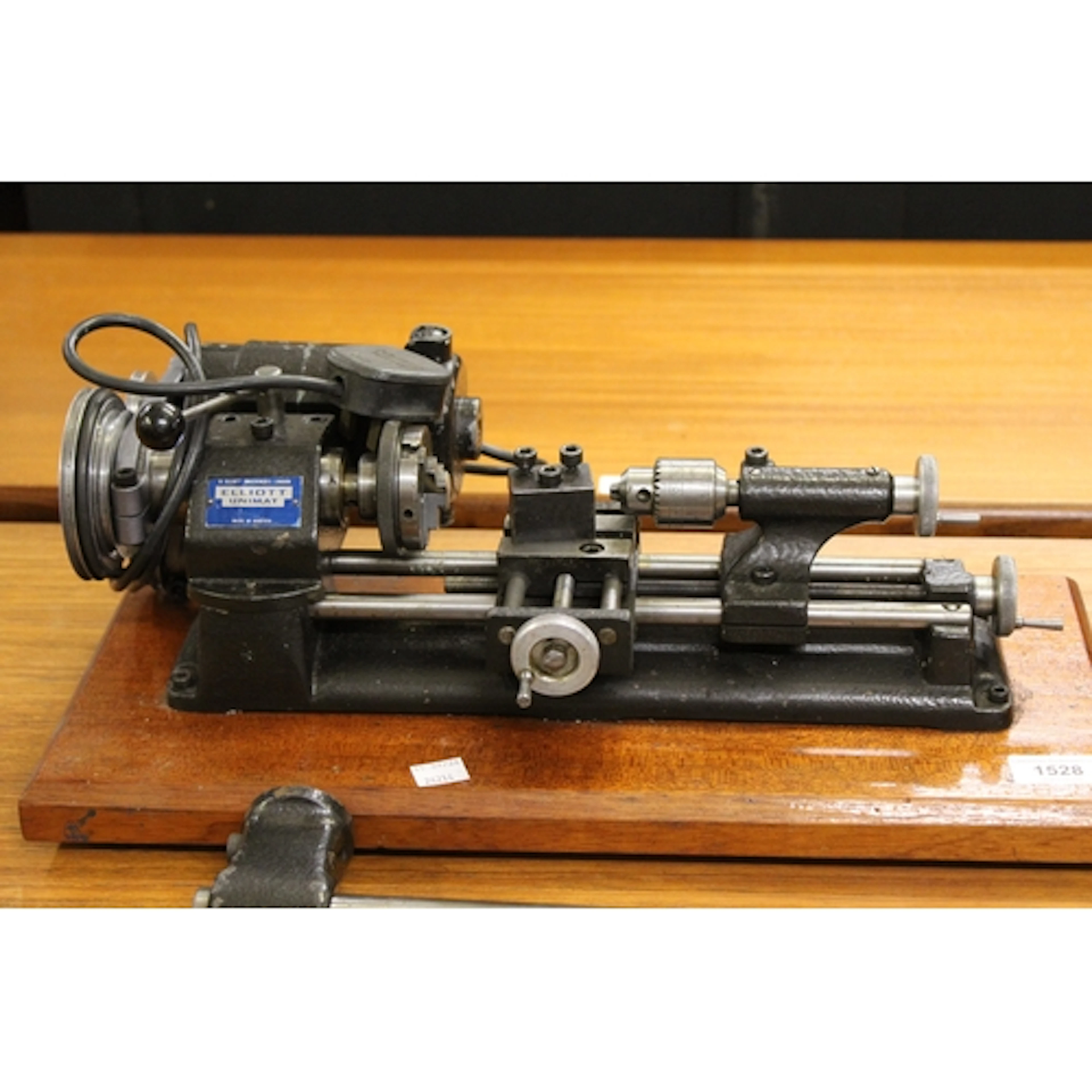 Table top clock makers lathe by Elliott with accessories