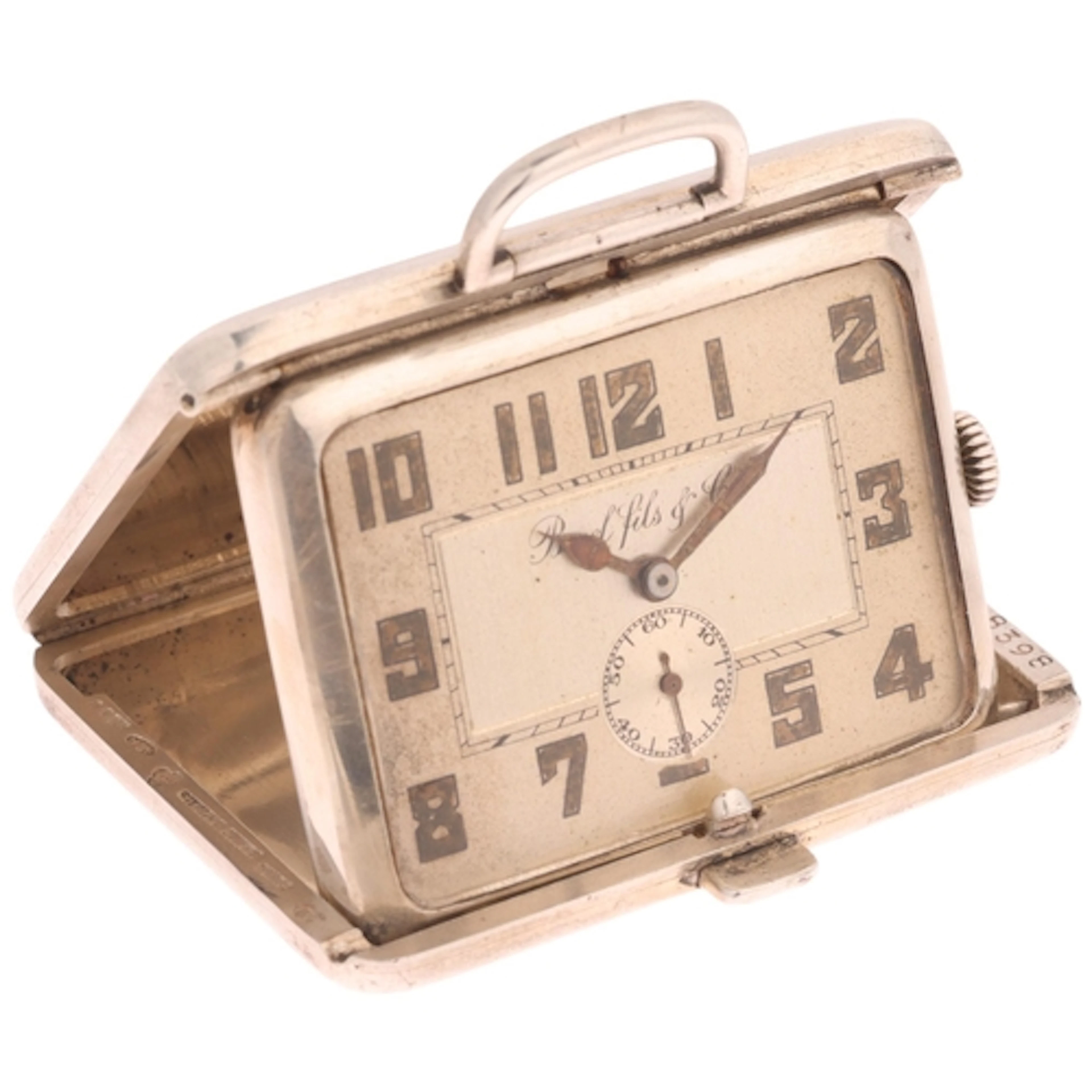 An Art Deco Swiss sterling silver mechanical purse watch, Bo...