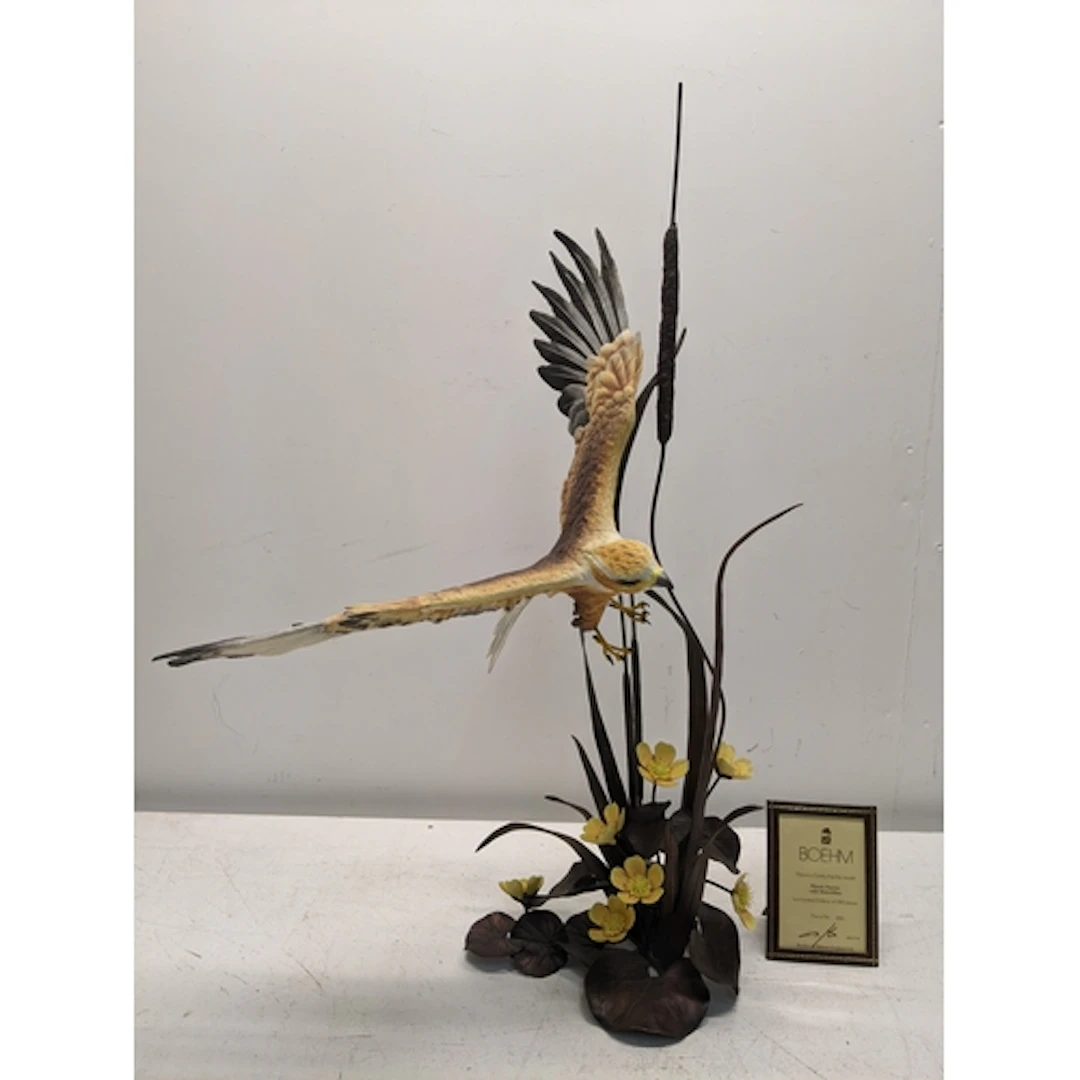 A Boehm limited edition coloured porcelain and bronze ornith...