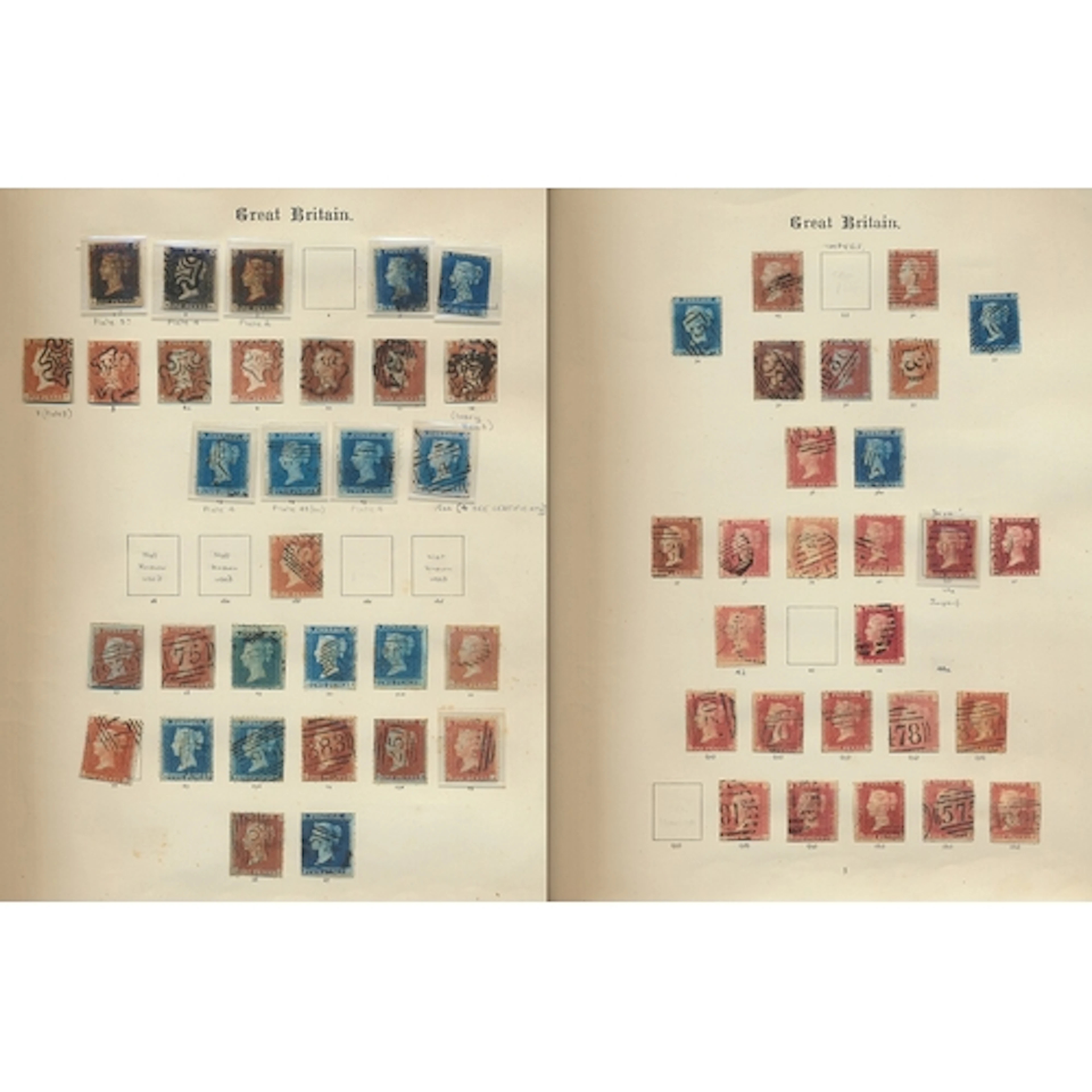 A used Line Engraved collection on album leaves beginning wi...