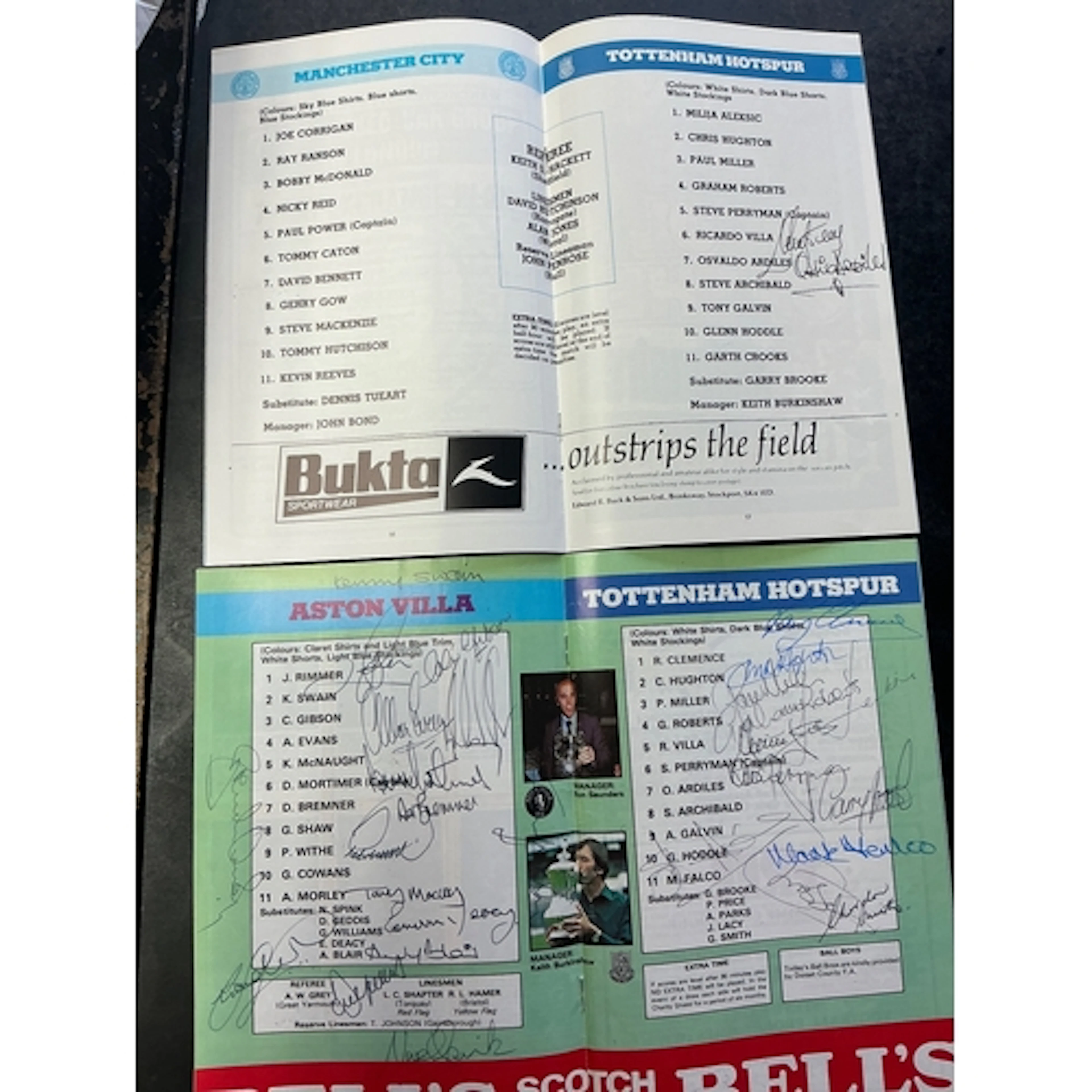 1981 Aston Villa v Tottenham Fully Signed Charity Shield Foo...