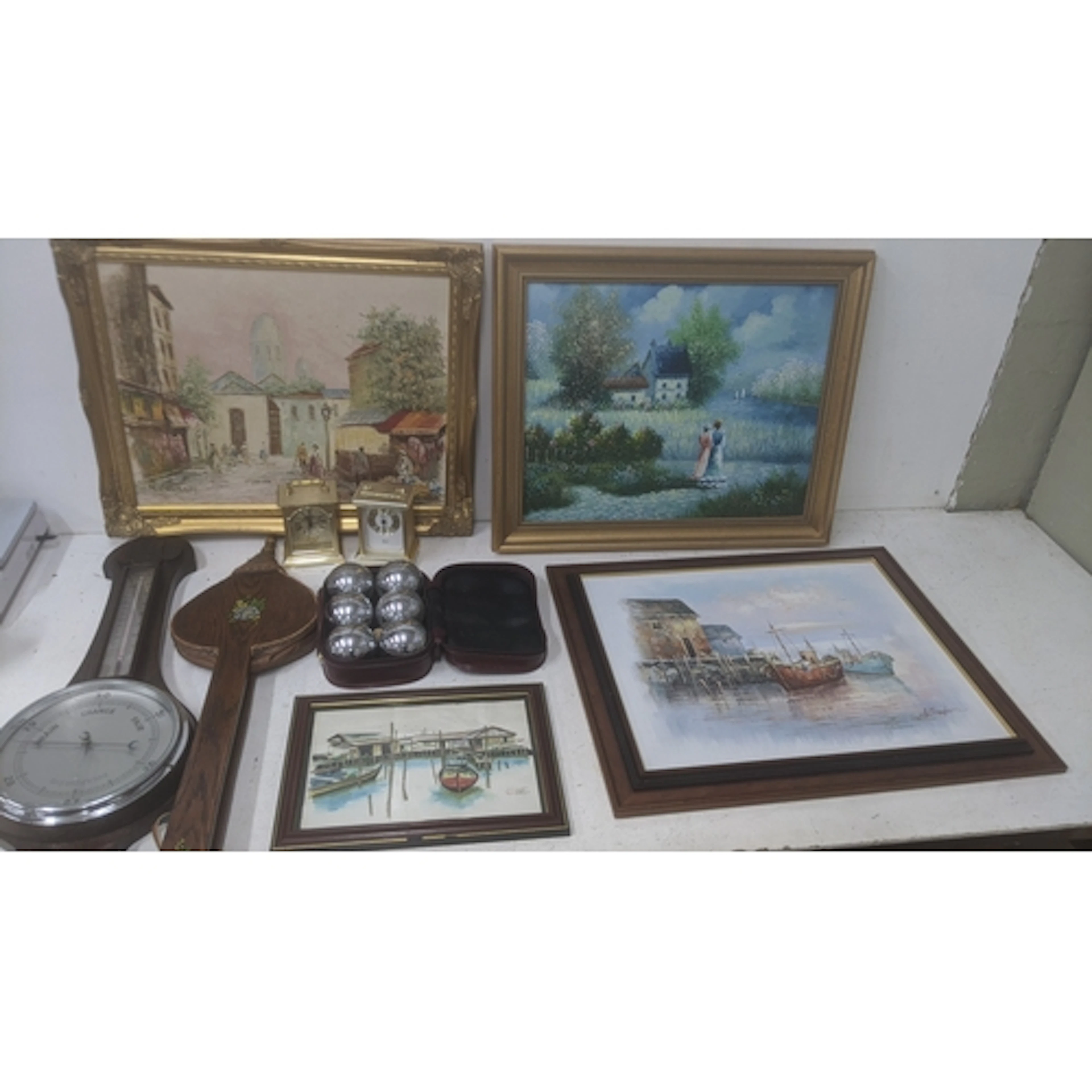 Homeware to include a 20th century barometer, a pair of mode...