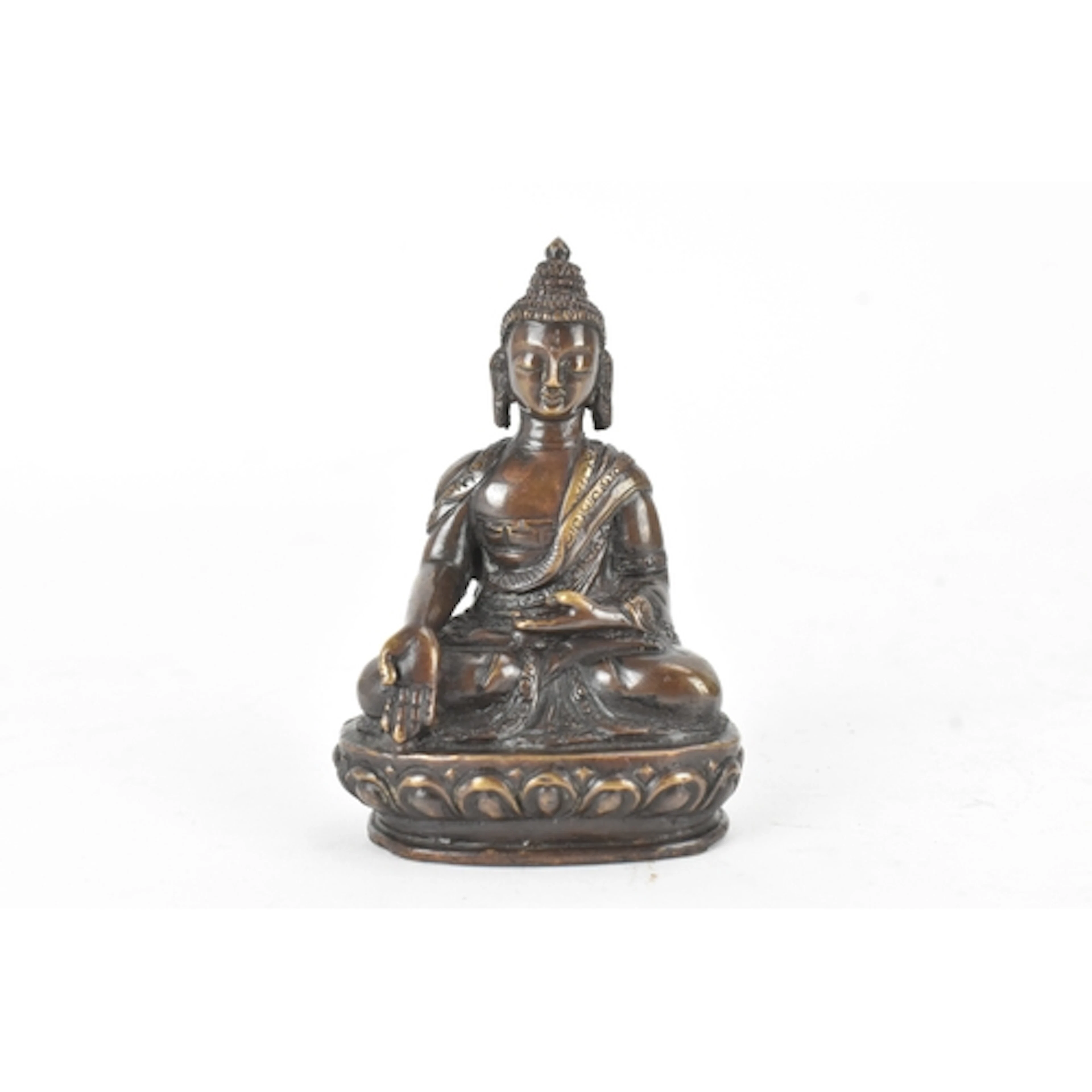 A Tibetan bronze figure of Shakyamuni Buddha, seated in dhya...