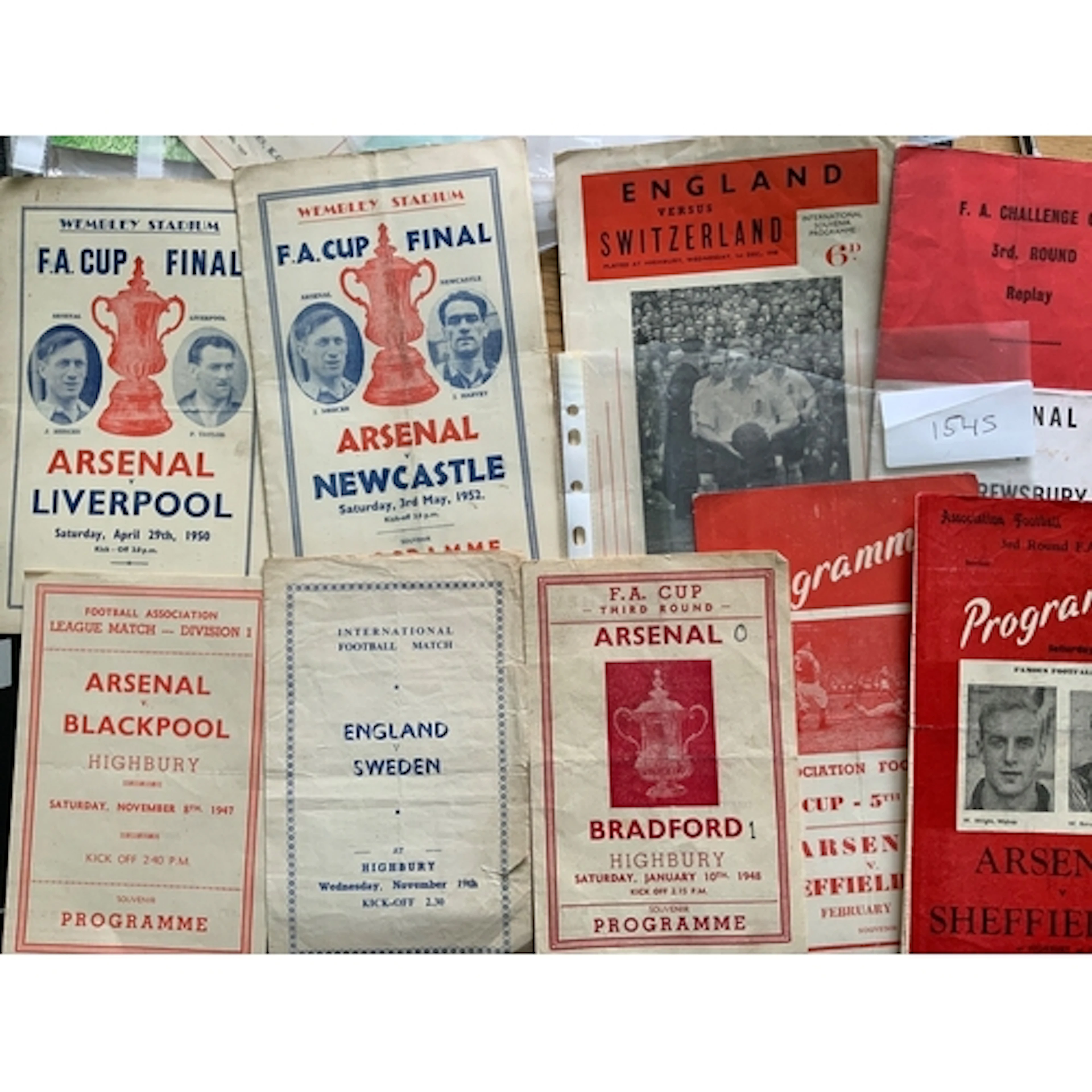 Arsenal Pirate Football Programmes: FA Cup finals for 1950, ...