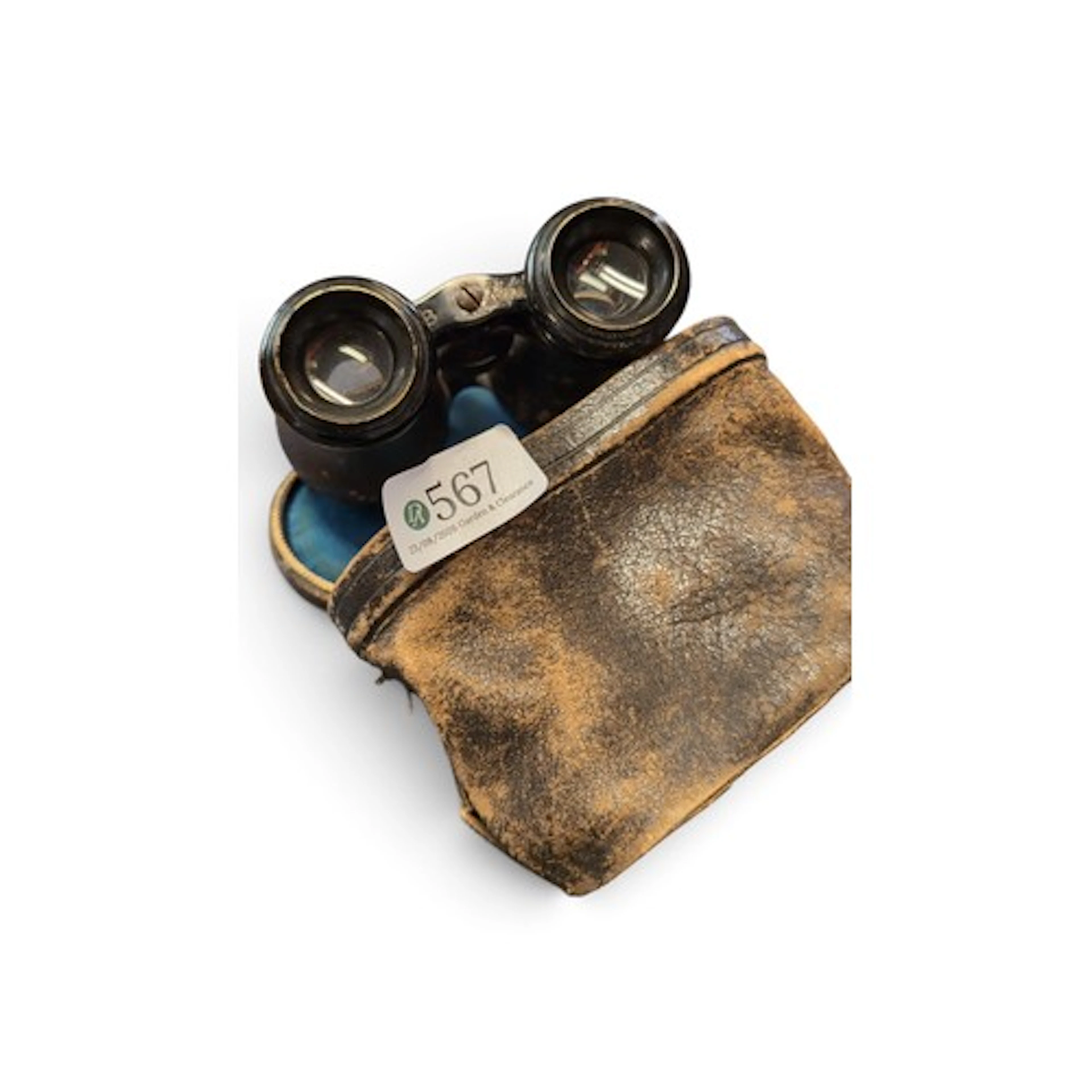 Antique field binoculars, marked ‘Verre’, with central focus...