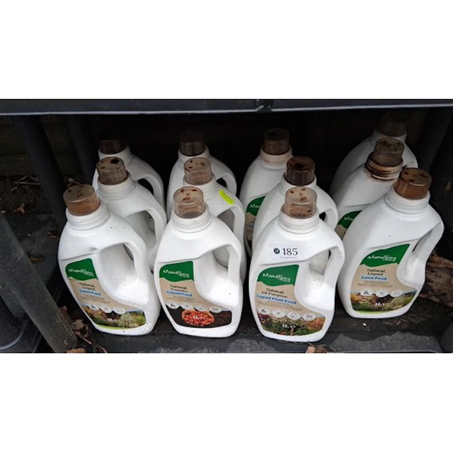 A group of MamaTerra natural liquid plant foods in 1-litre p...