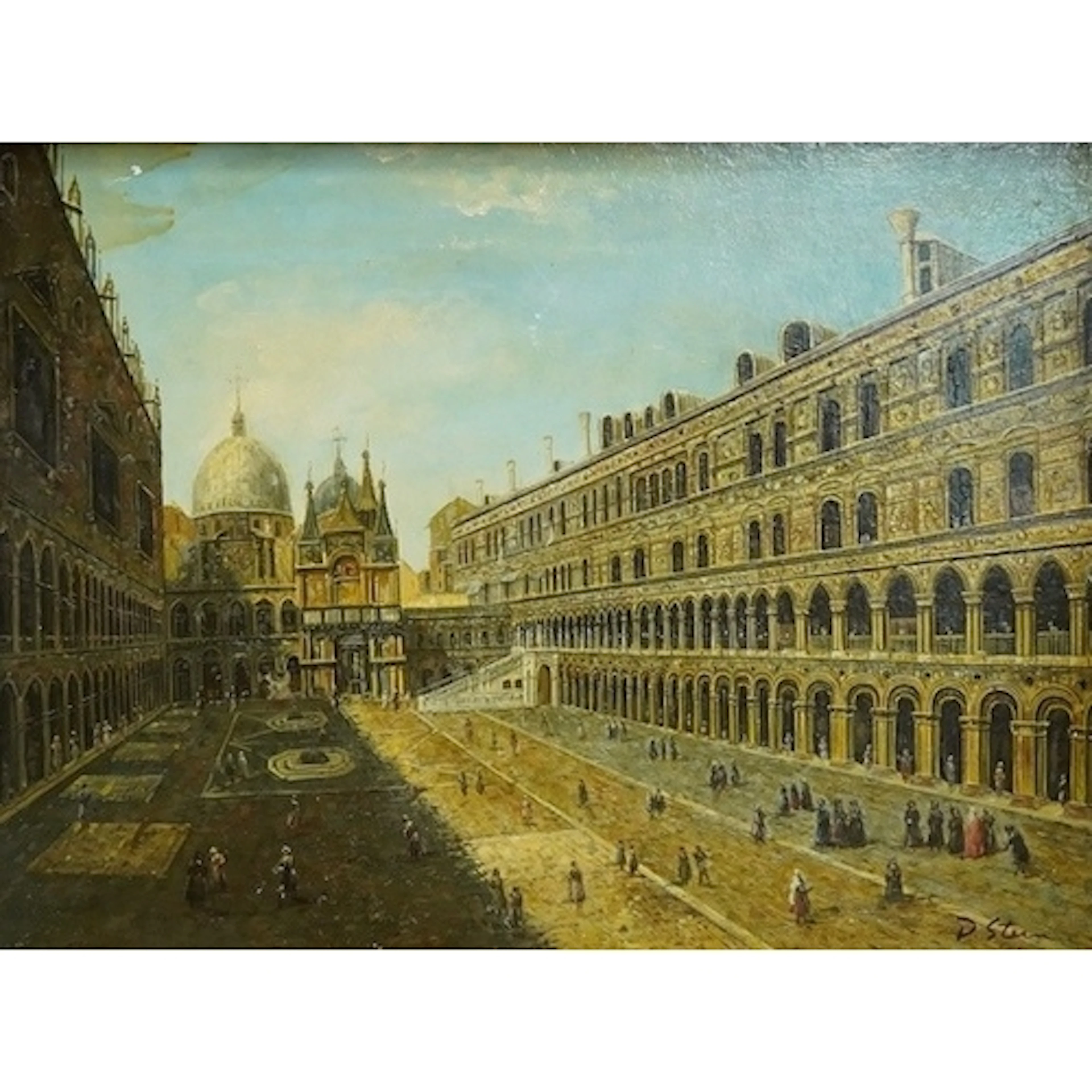 D. Stein, Courtyard of the Ducal Palace, Venice, signed, oil...