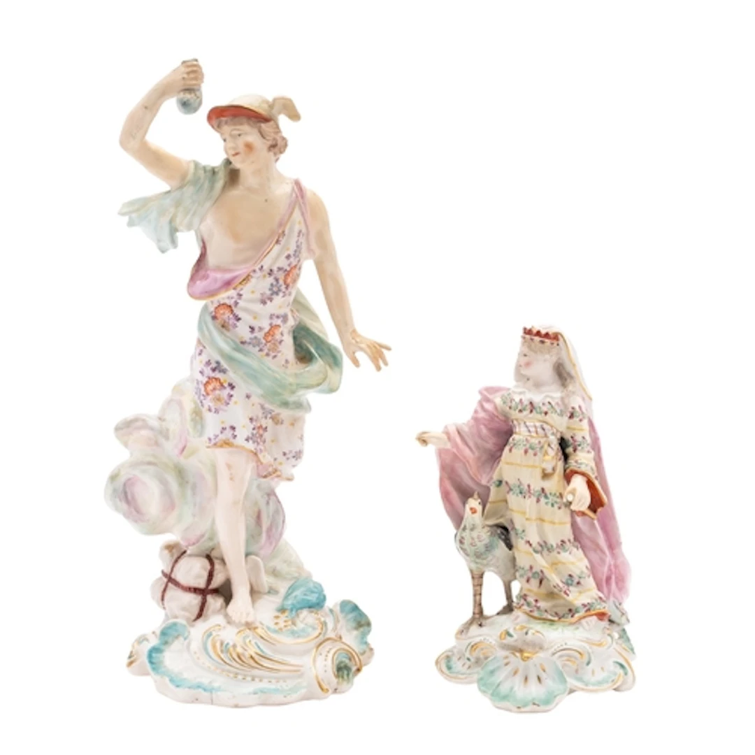 A Derby figure of Mercury and a similar figure of Juno, circ...