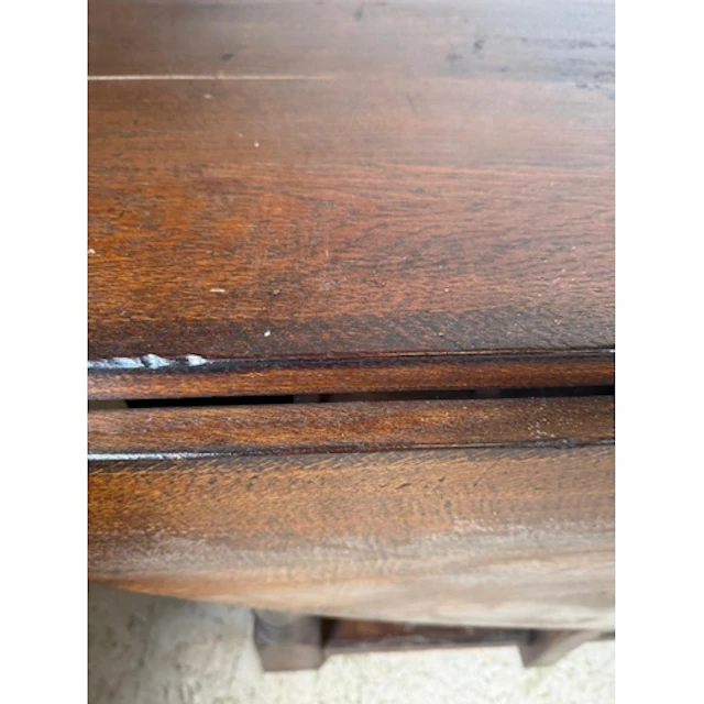 An Oak dropleaf Wake table, Large leaves with gateleg action...