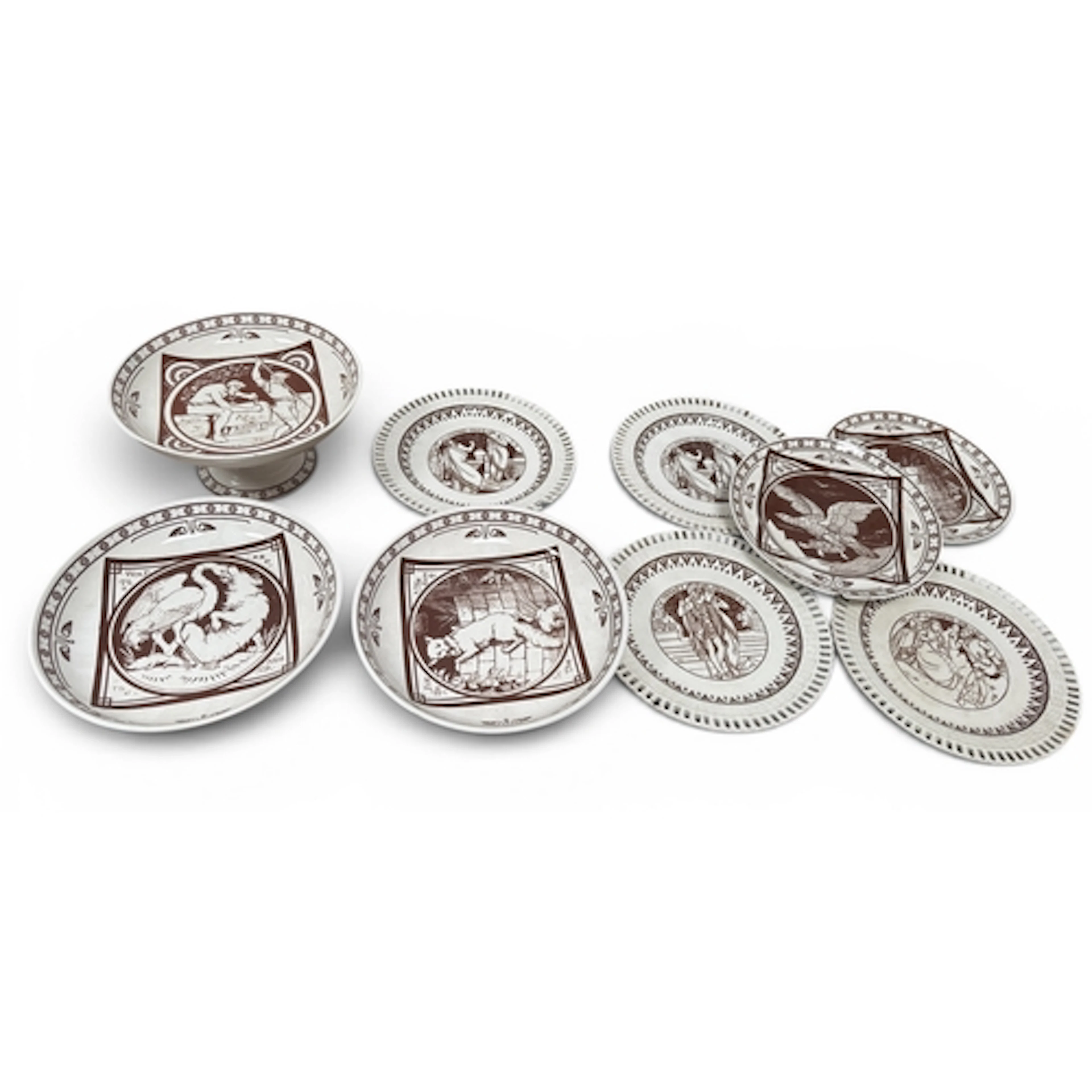 MINTONS MOYR SMITH DECORATED DISHES/PLATES Together with a S...