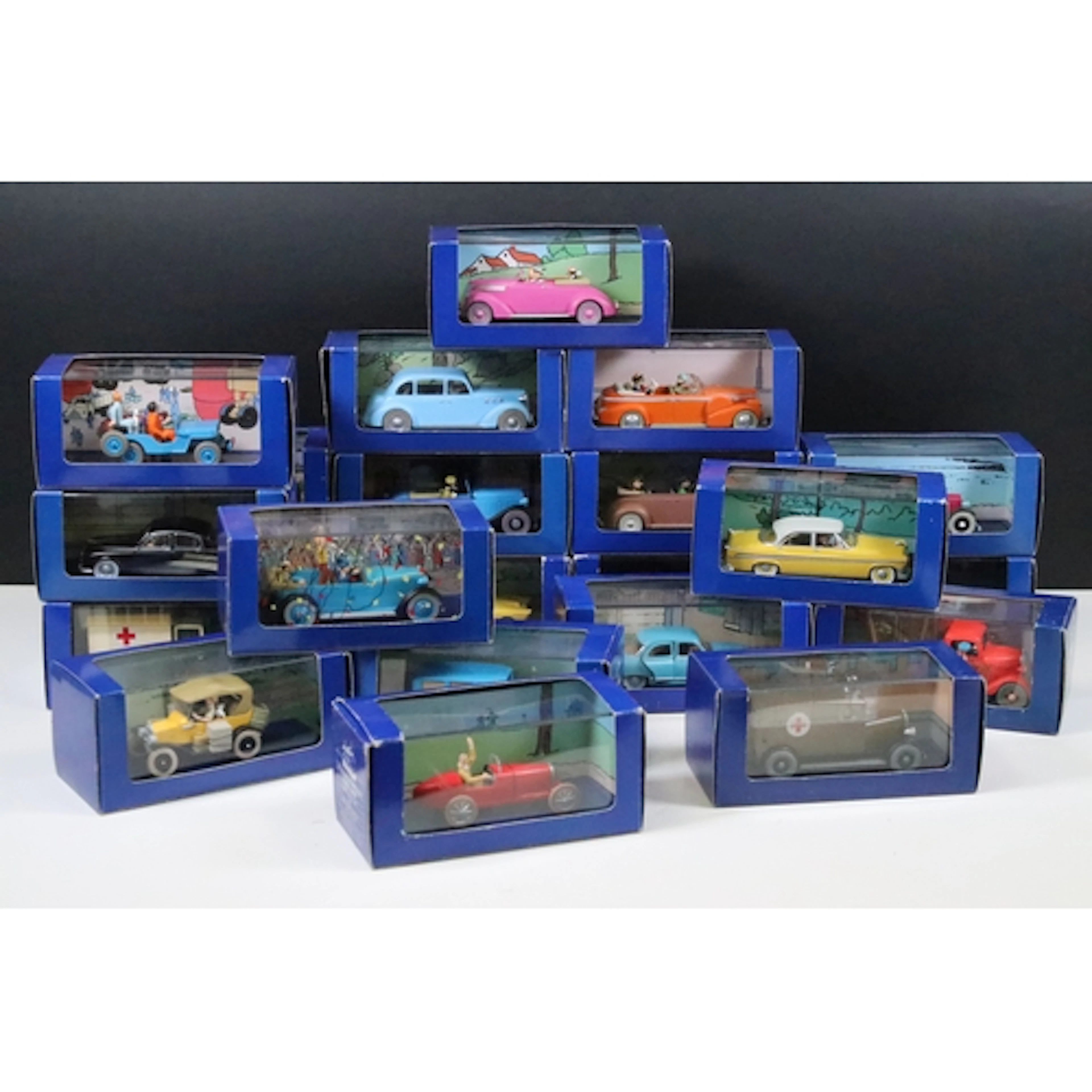22 Boxed / cased Herge Moulinsart En Voiture Tintin diecast ...