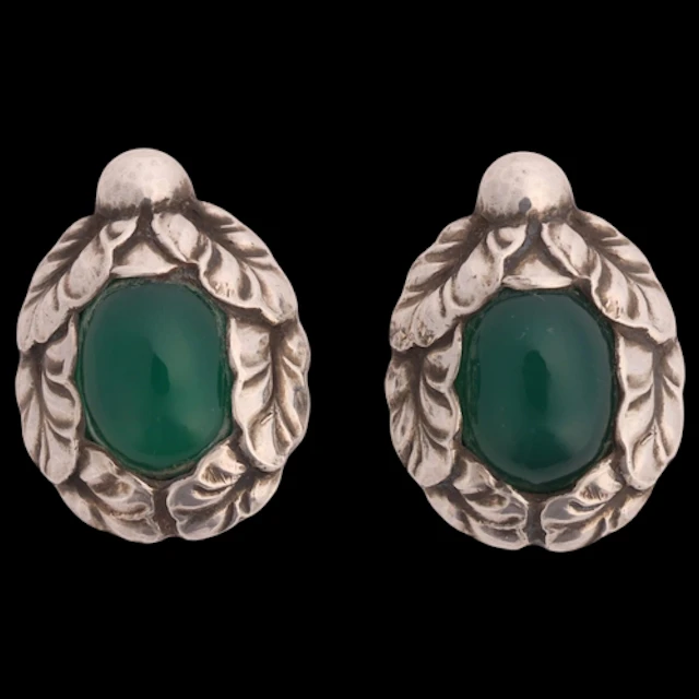 GEORG JENSEN - a pair of Art Nouveau style Danish sterling s...