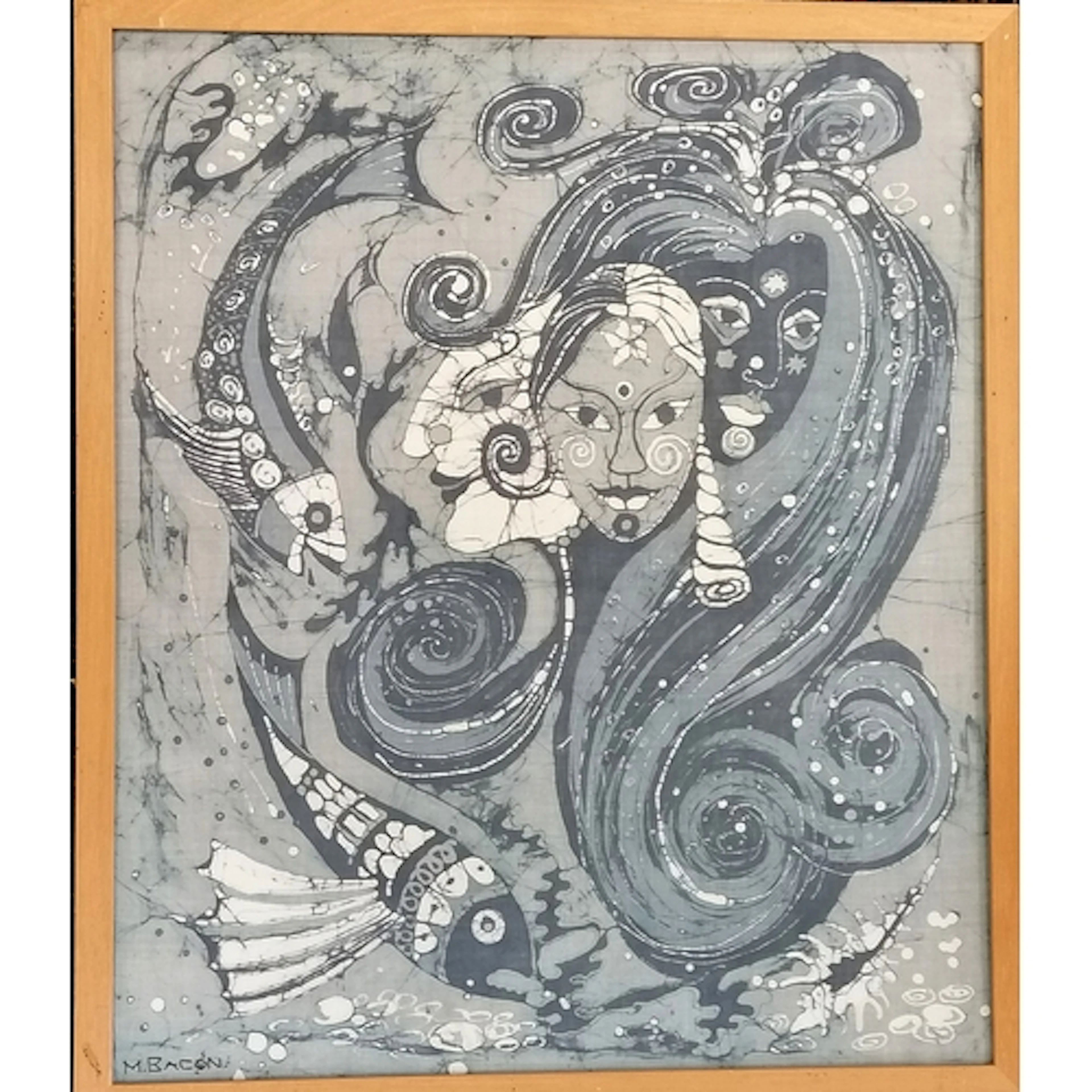 Margaret Bacon original batik artwork - 'Full Fathom 7' - gl...