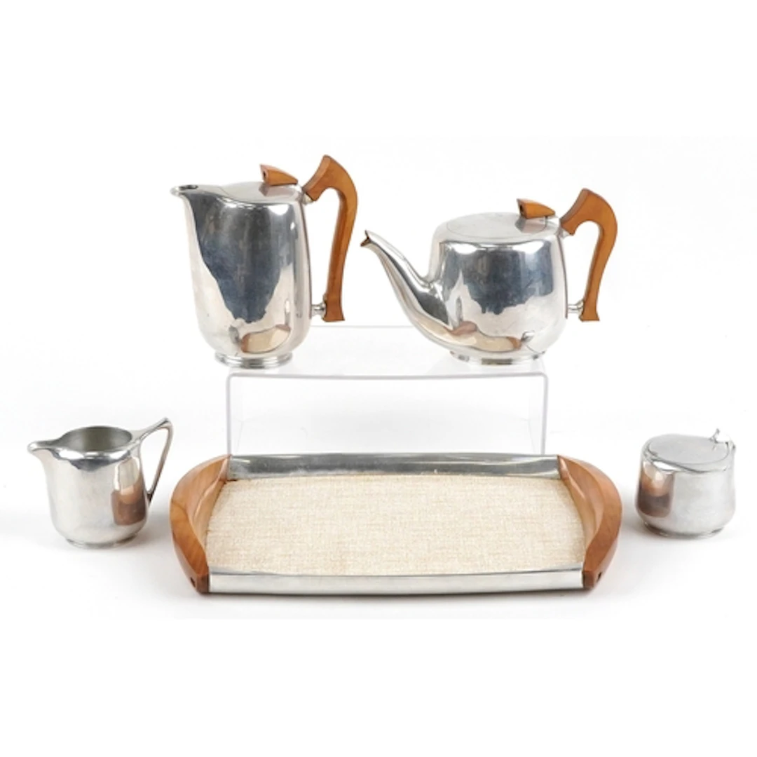 Mid 20th century five piece Piquot tea service comprising te...