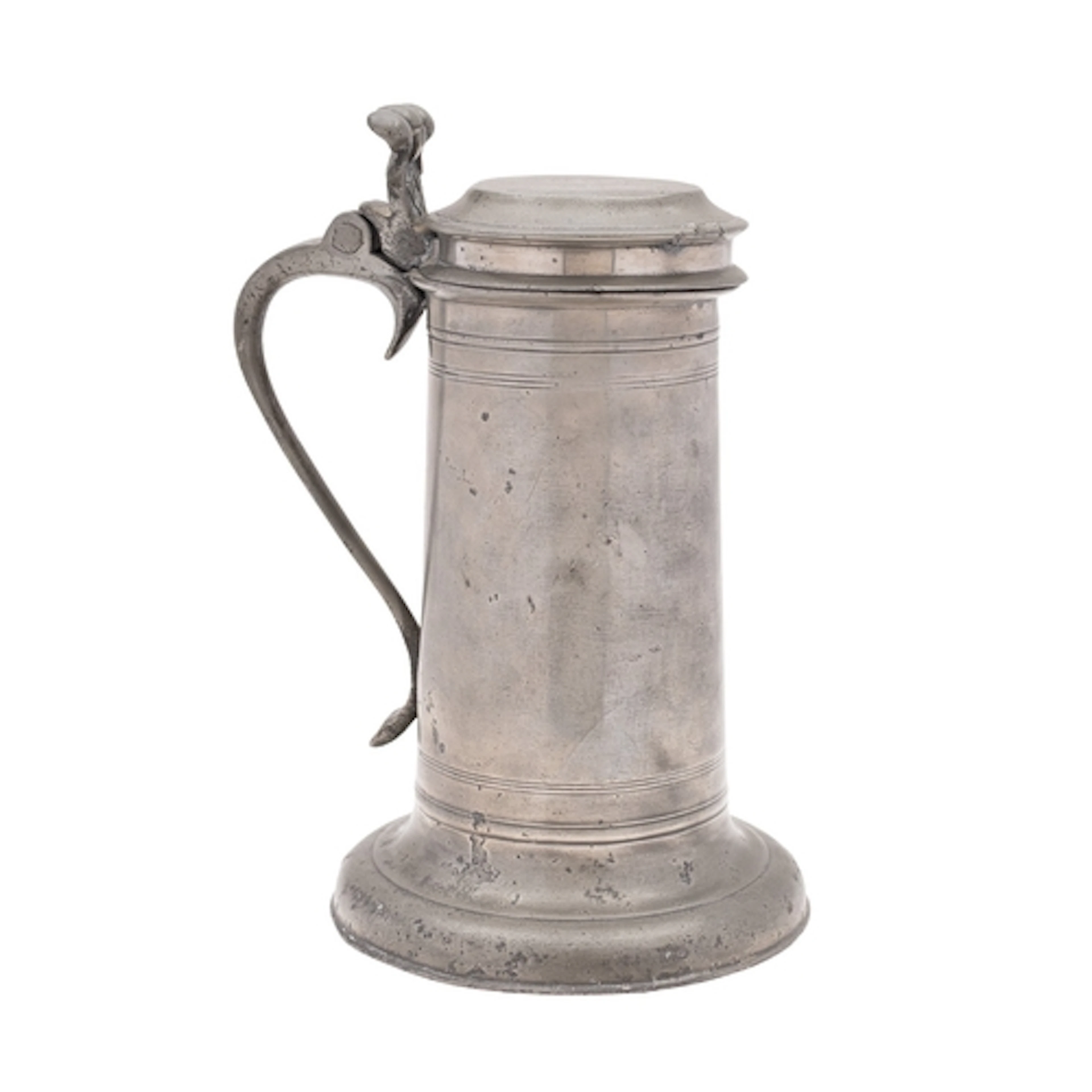 A Commonwealth or Charles II pewter Beefeater flagon, third ...