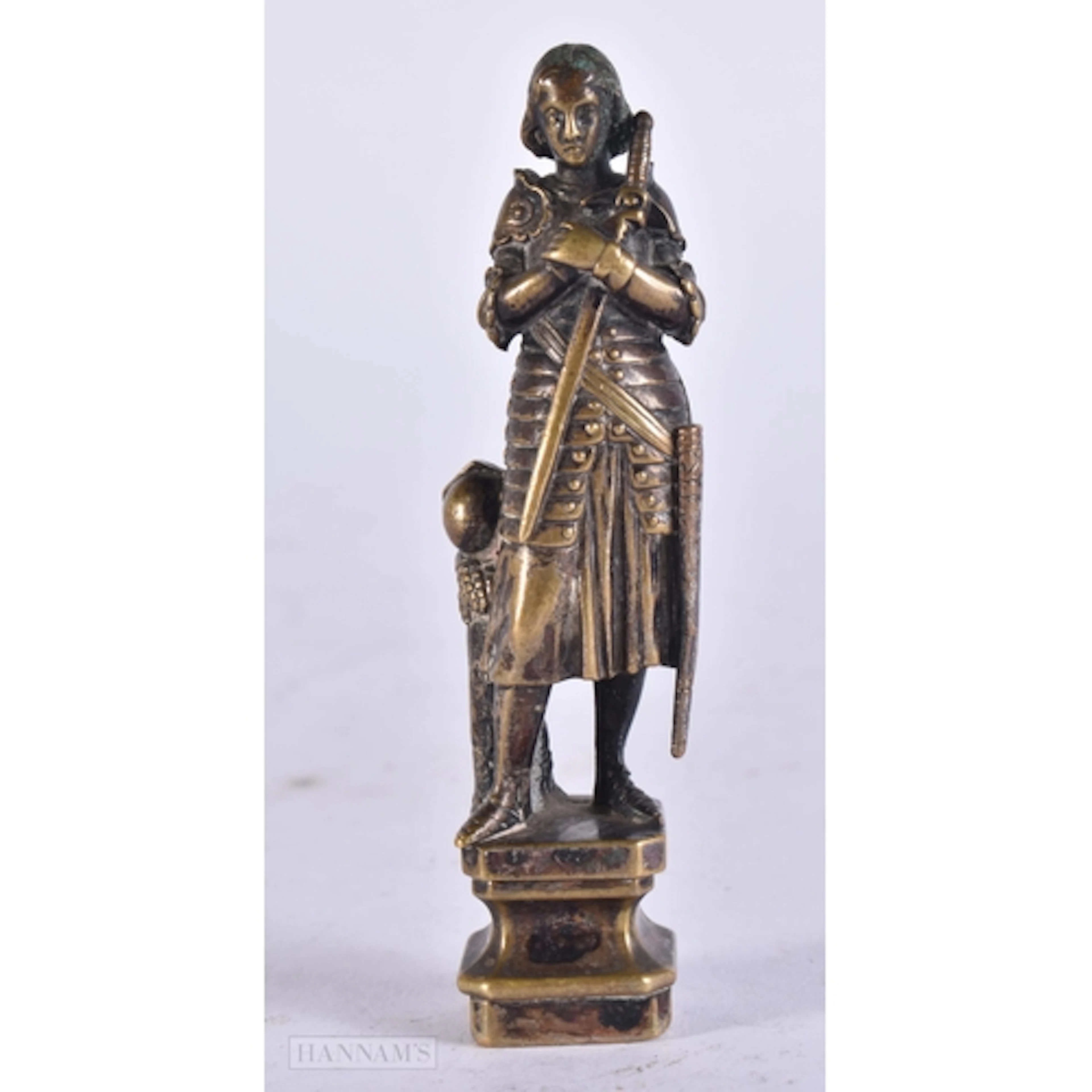 A FINE 19TH CENTURY EUROPEAN JOAN OF ARC DESK SEAL probably ...
