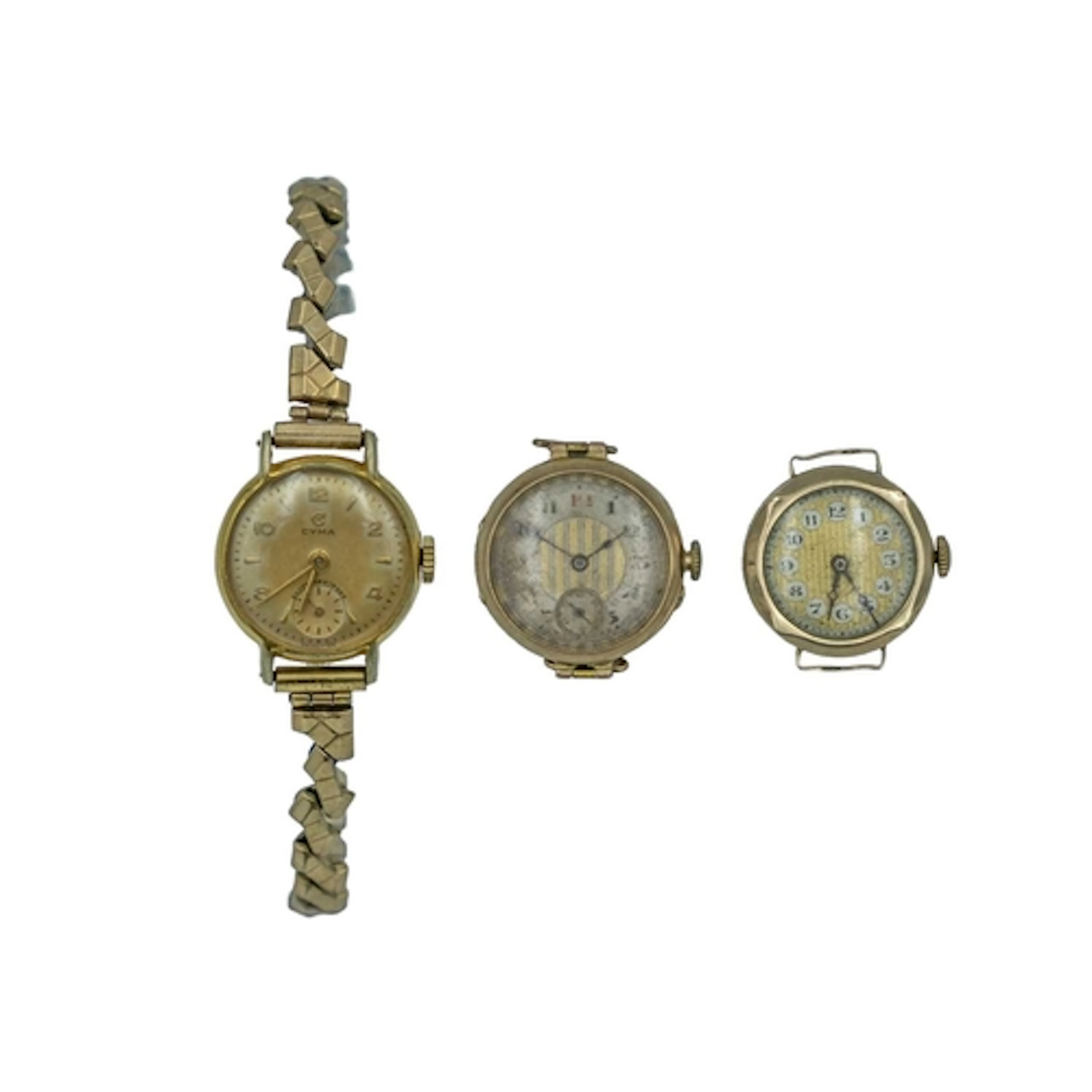 A selection of three ladies' manual wind wristwatches, two i...