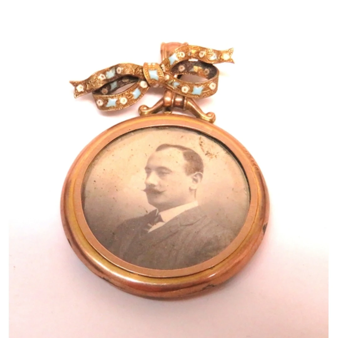 Late 19th / early 20th Century 9ct gold split pearl and turq...