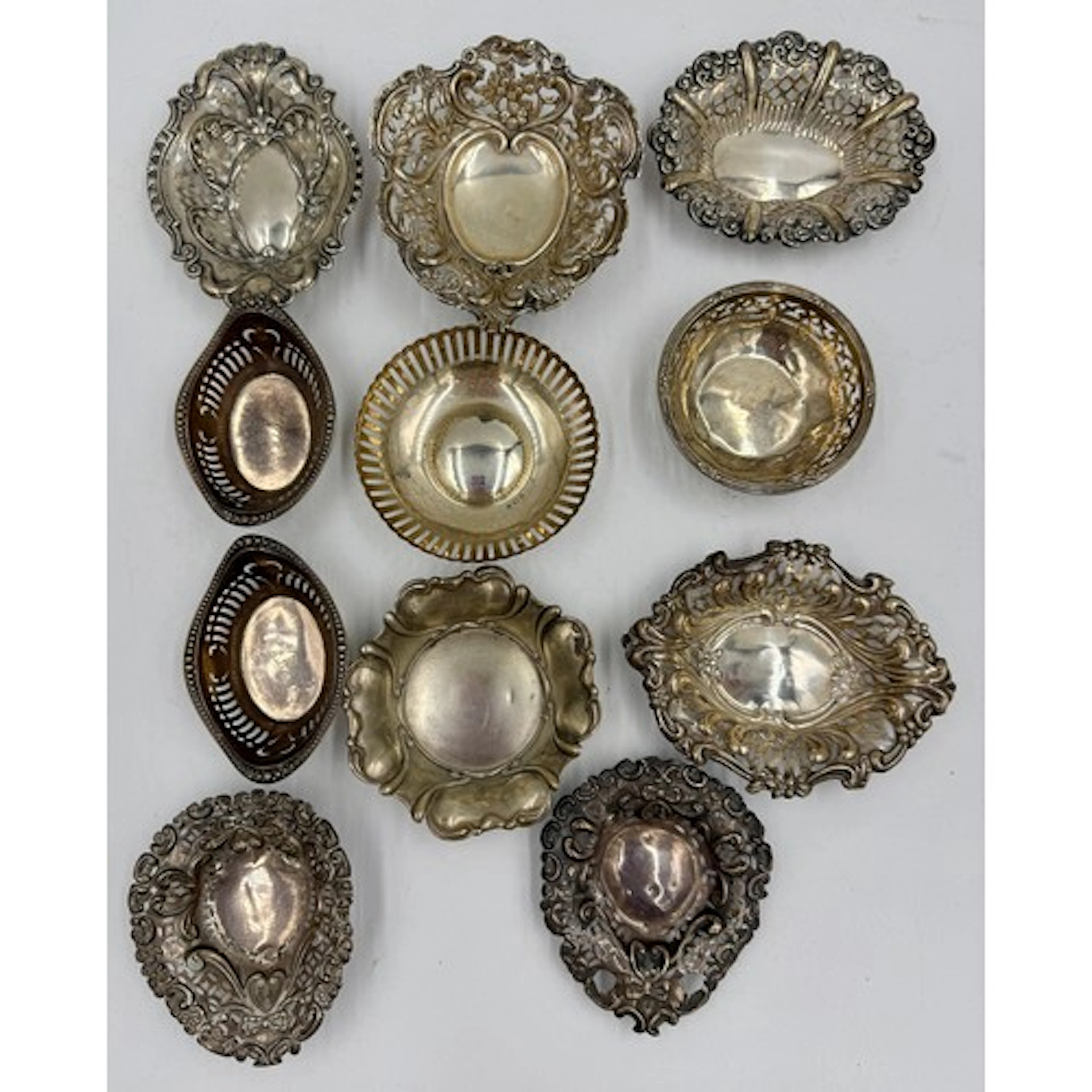 Eleven hallmarked silver Edwardian and Victorian mainly pier...