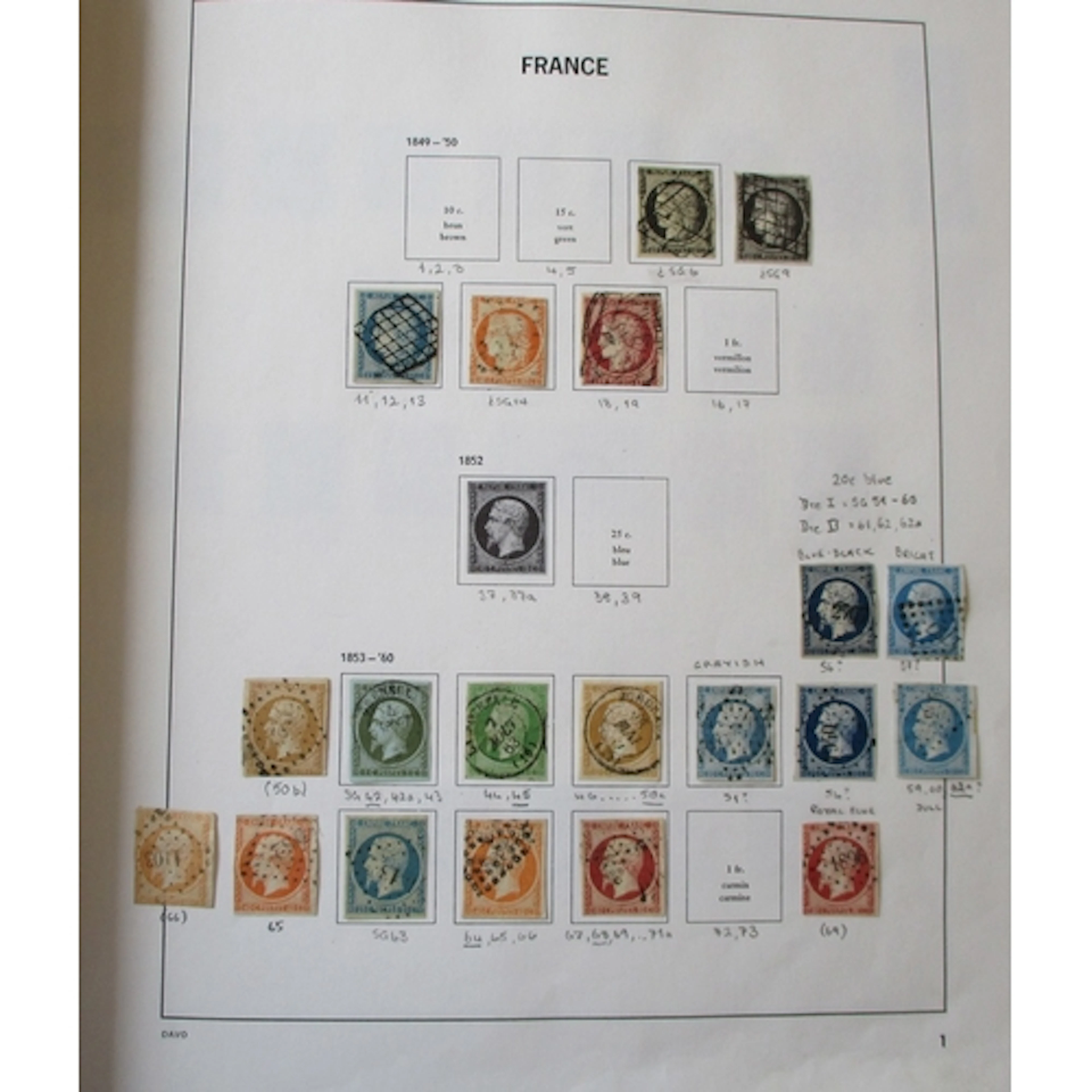 France. Early to modern used collection in SG Davo album, in...