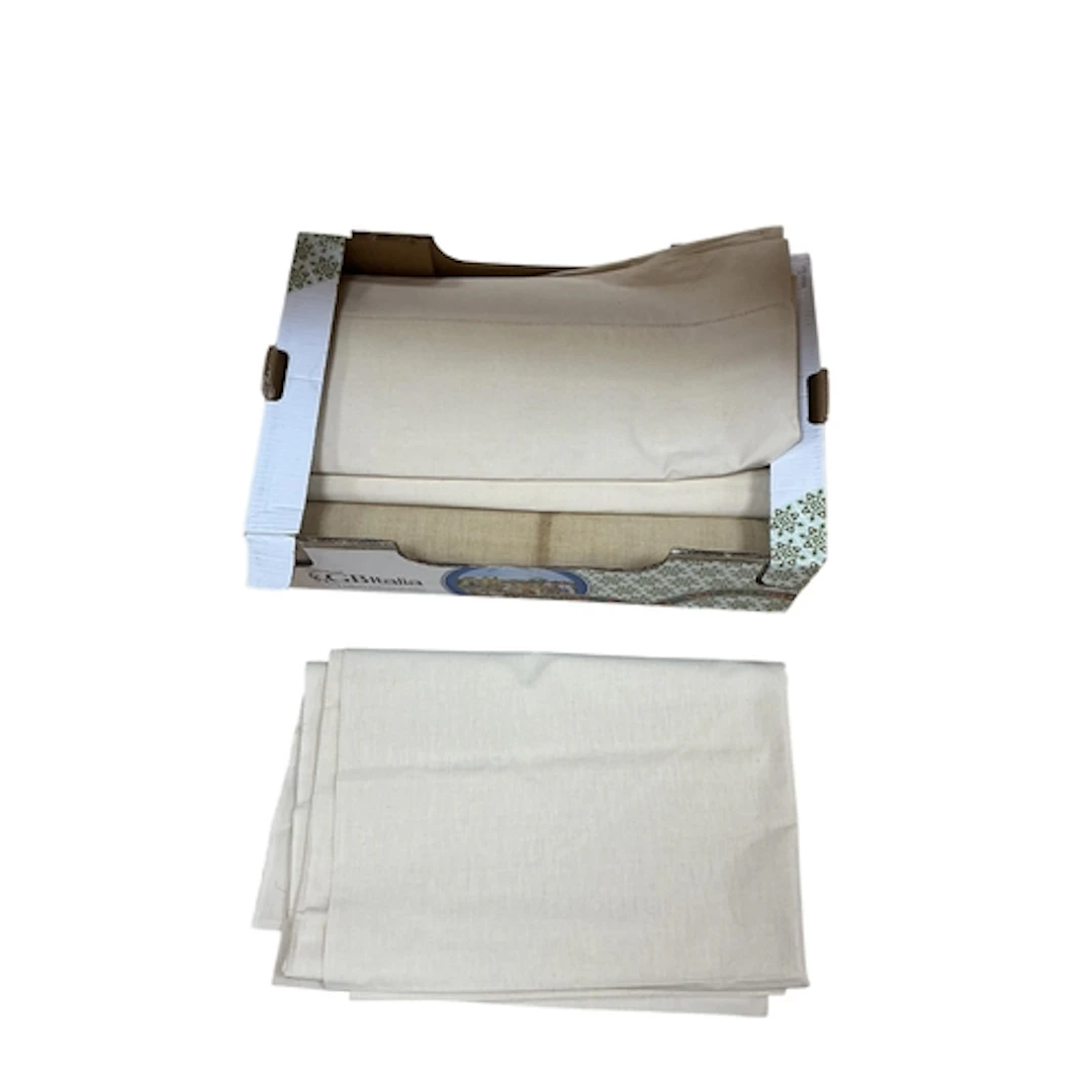 Five large vintage French linen sheets in cream and beige, o...