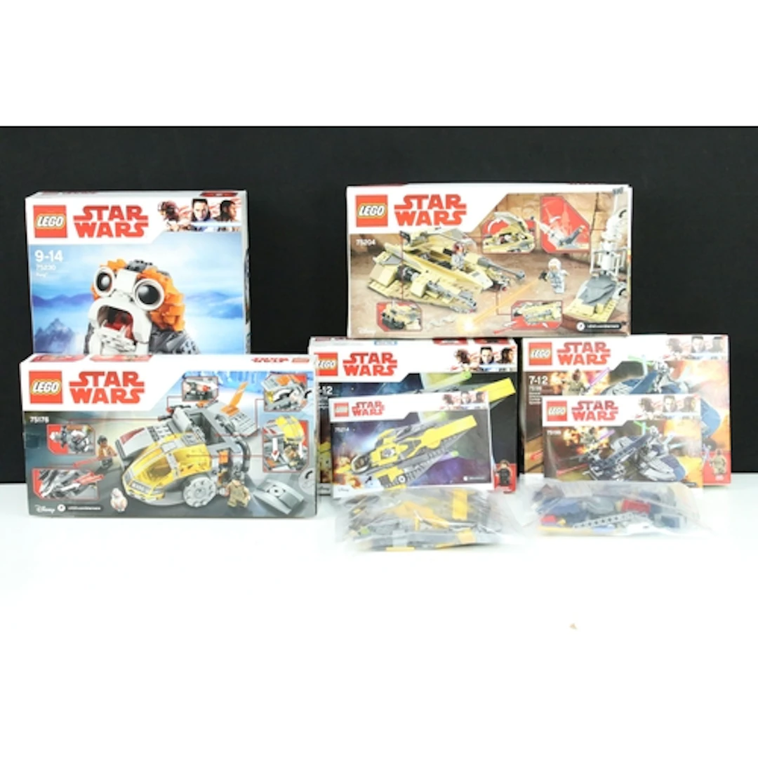 Lego - Five boxed Lego Star Wars sets to include 75230 Porg,...