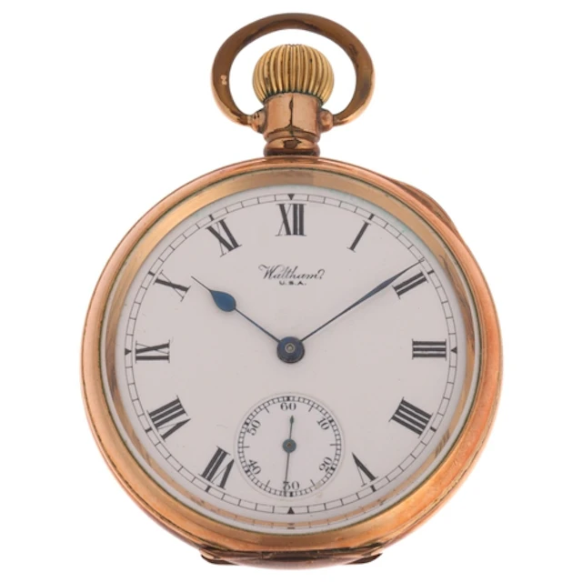 WALTHAM - an early 20th century American gold plated open-fa...