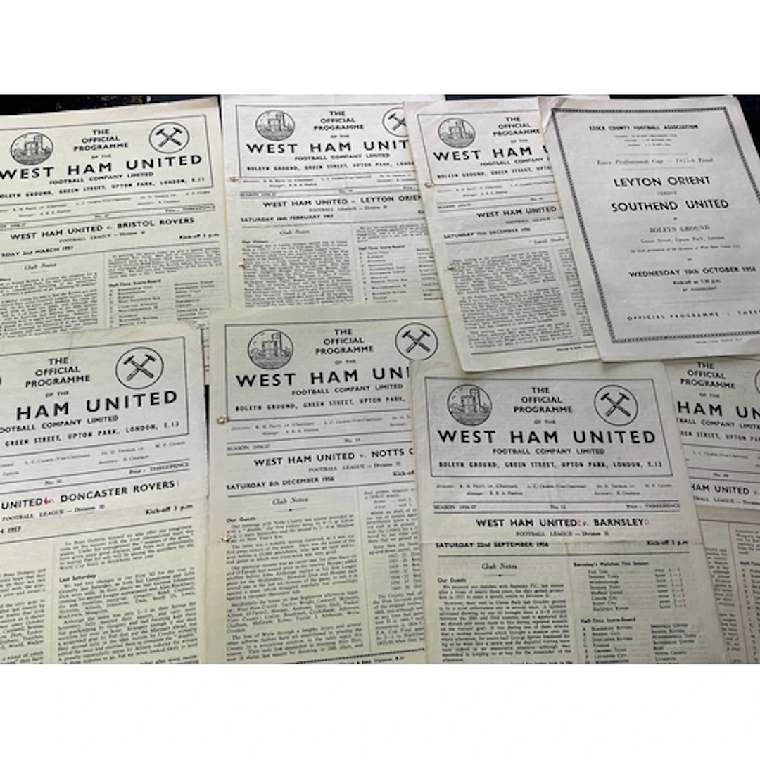 West Ham 56/57 Home Football Programmes: 16 different 1st te...