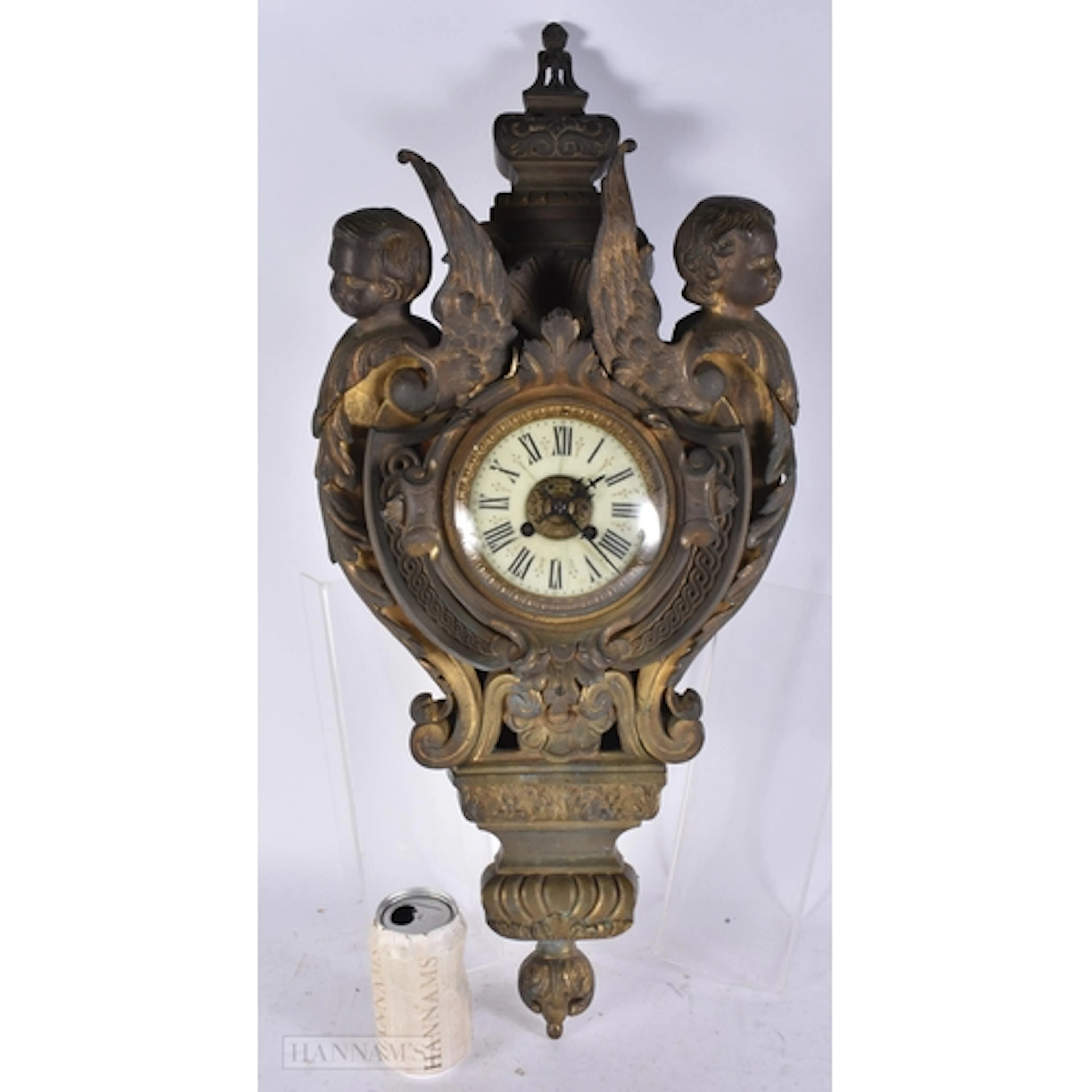 A LARGE 19TH CENTURY FRENCH BRONZE CARTEL CLOCK. 68 cm x 28 ...