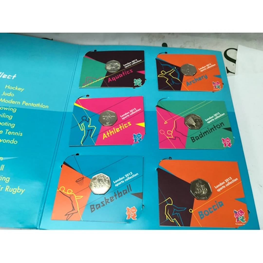 complete 2012 London Olympics 50p coin collection with compl...