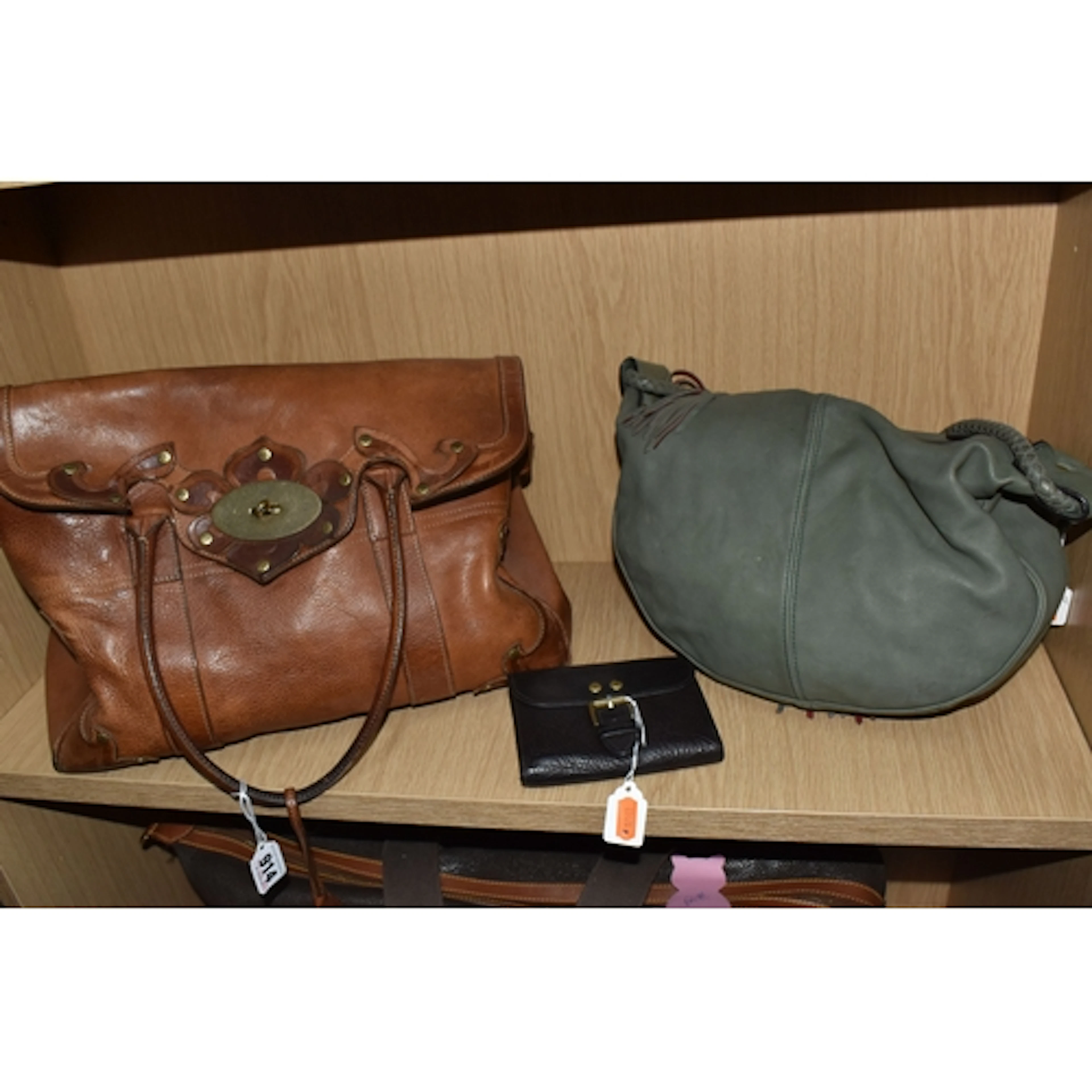 VINTAGE MULBERRY LEATHER HANDBAGS AND WALLET, comprising Bay...