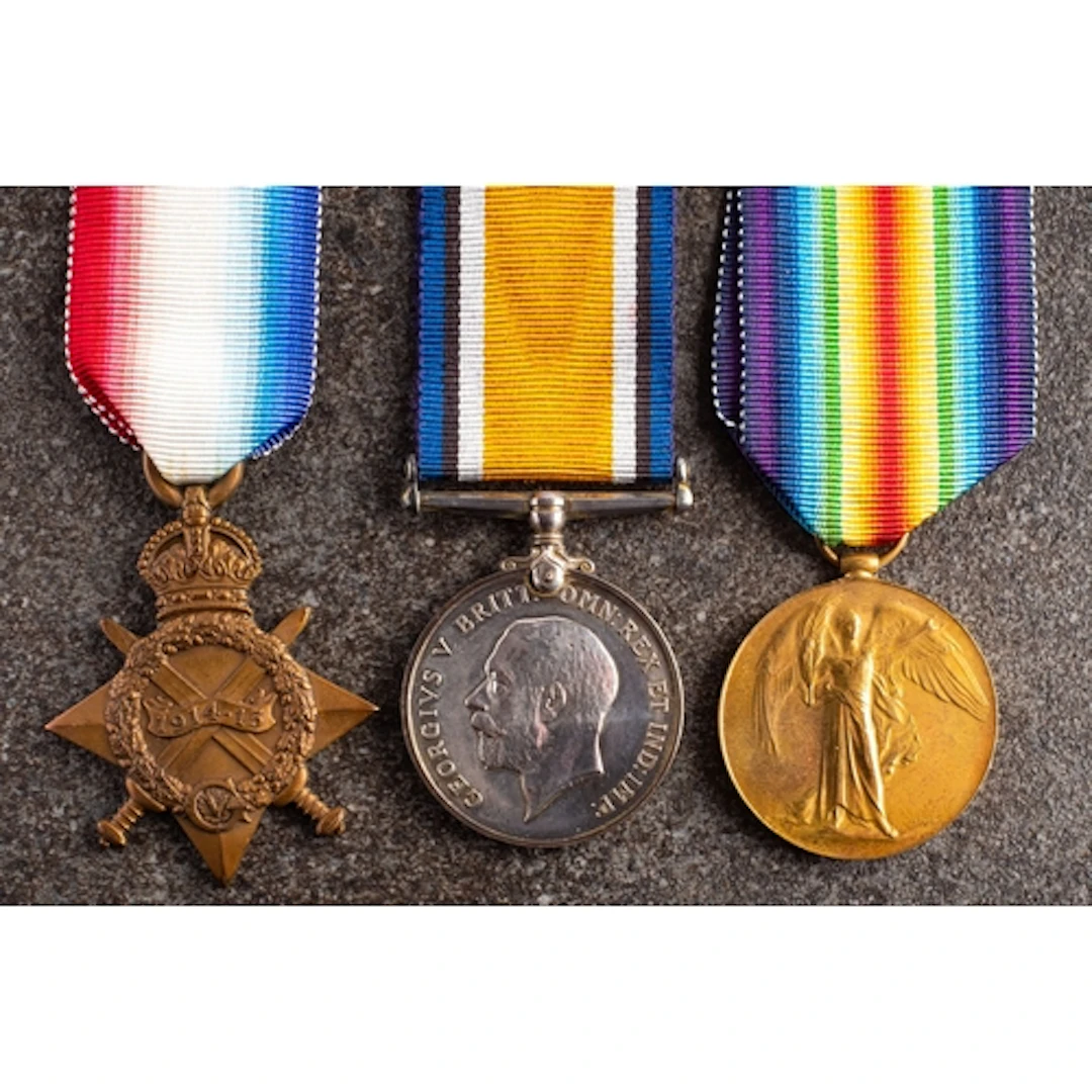 A WWI trio awarded to L-10453 Pte G Grant E Surr R. Comprisi...