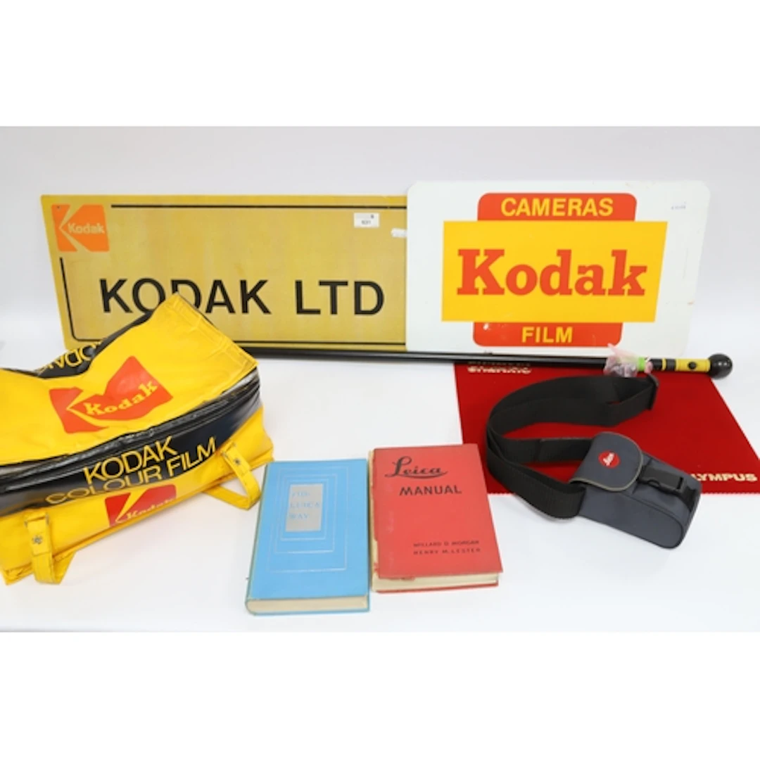Kodak Colour Film yellow cool bag together with a two sided ...