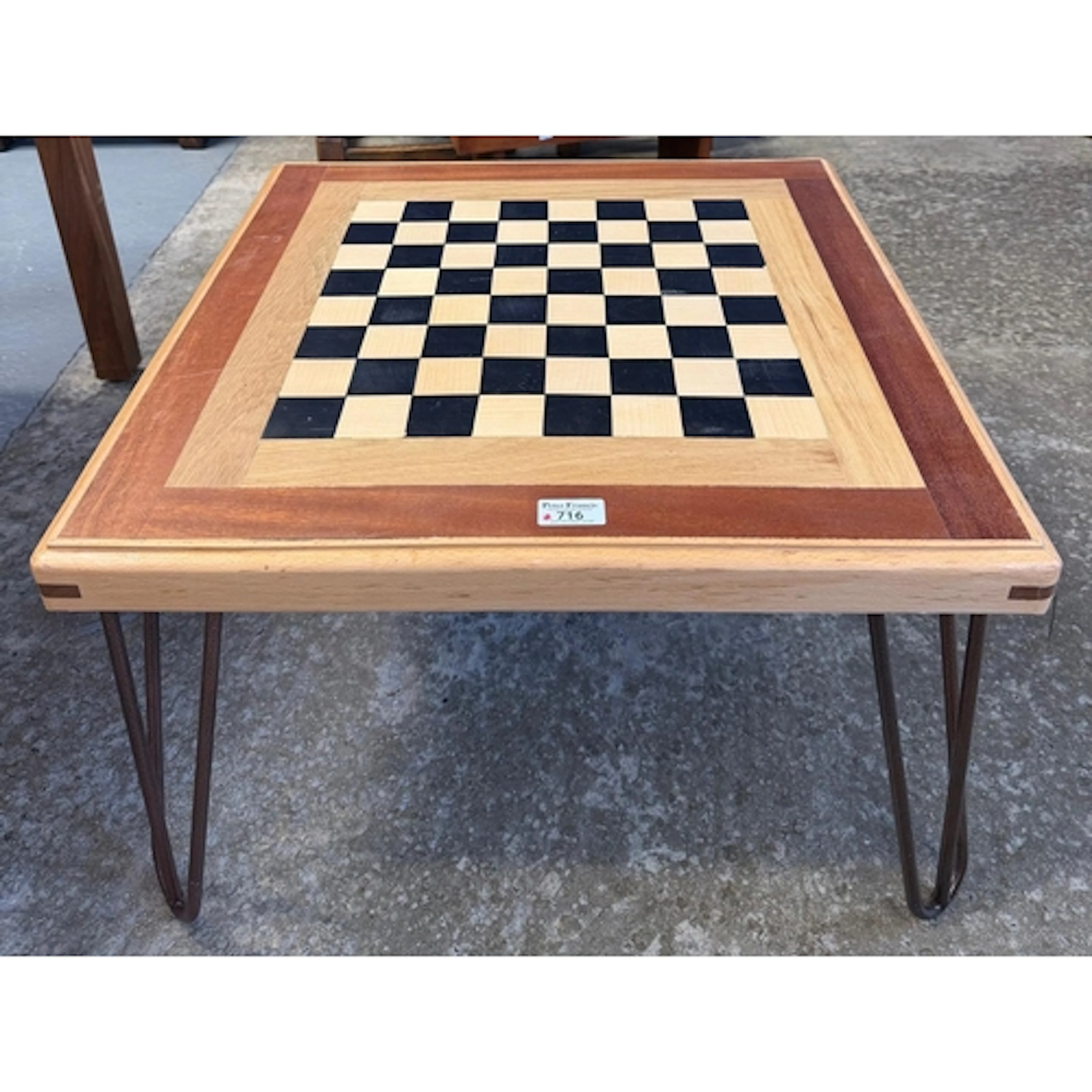 Modern wooden chessboard coffee table, with mixed woods, on ...