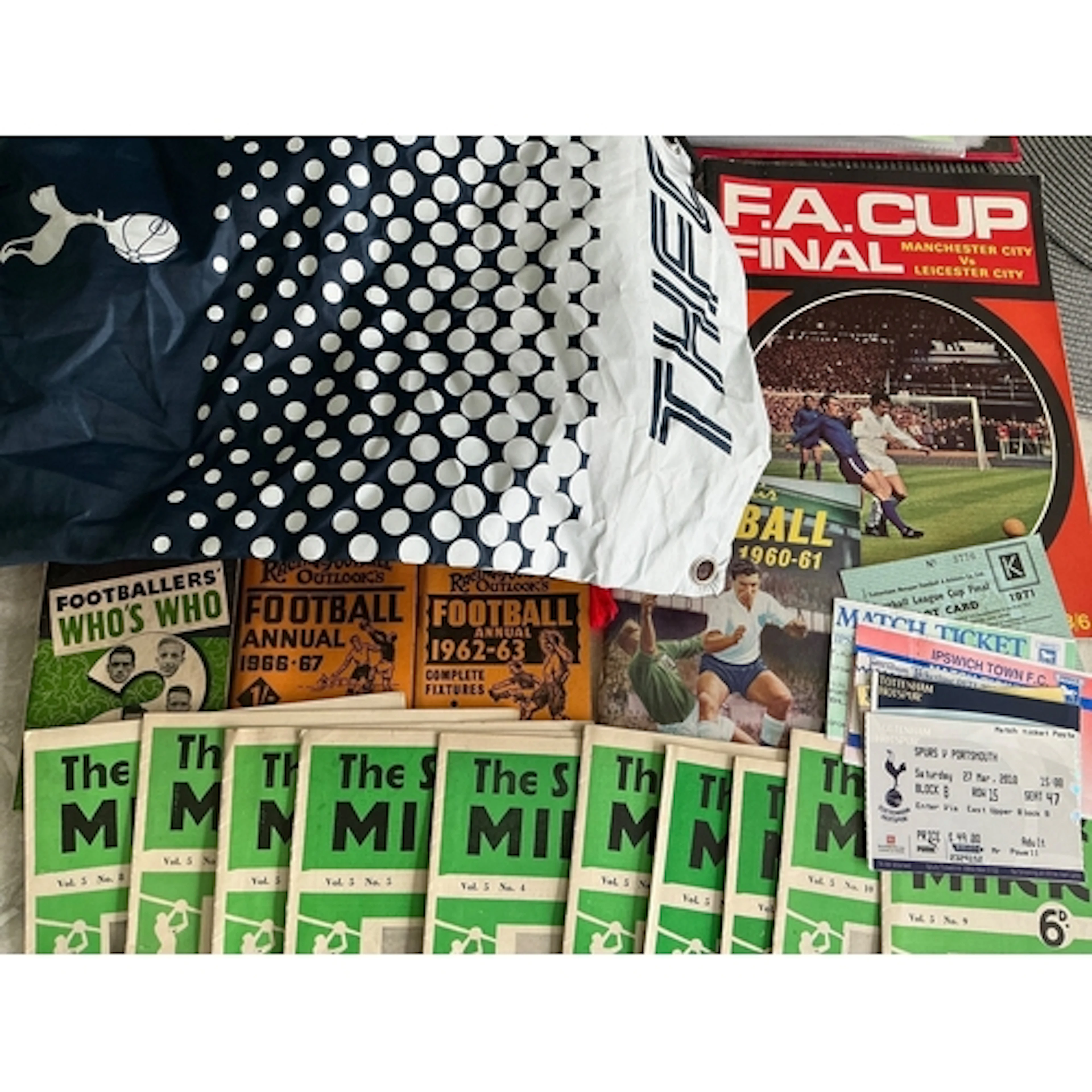 Football Memorabilia Box: Interesting with unused scarves of...