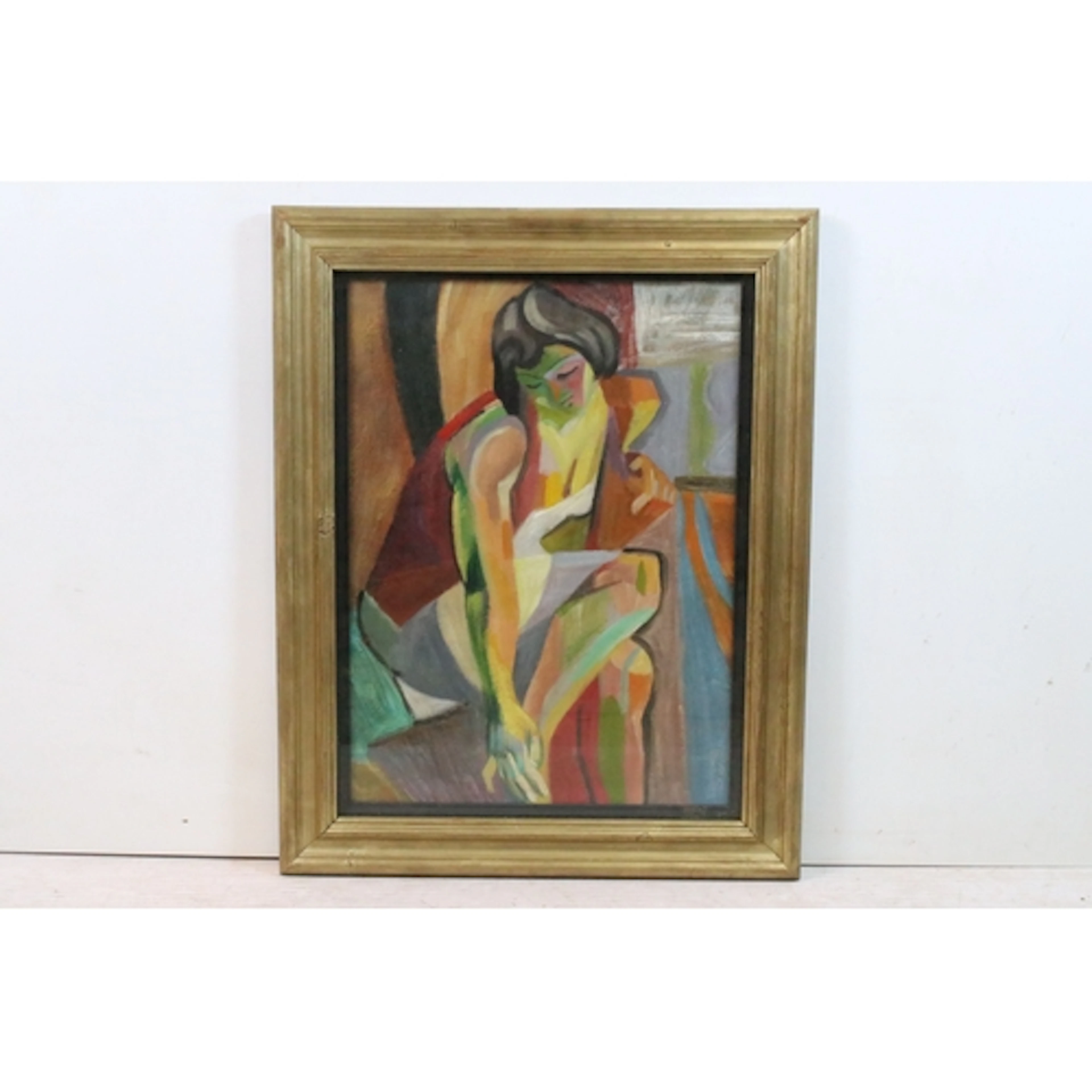 Cubist school, portrait study of a woman in her dressing roo...