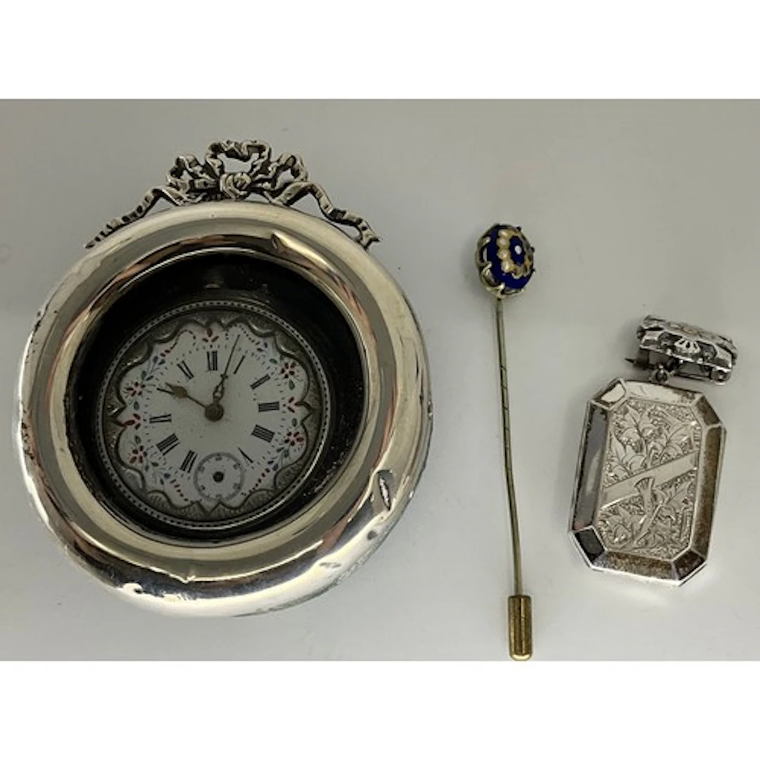A continental 800 grade silver cased pocket watch, for repai...