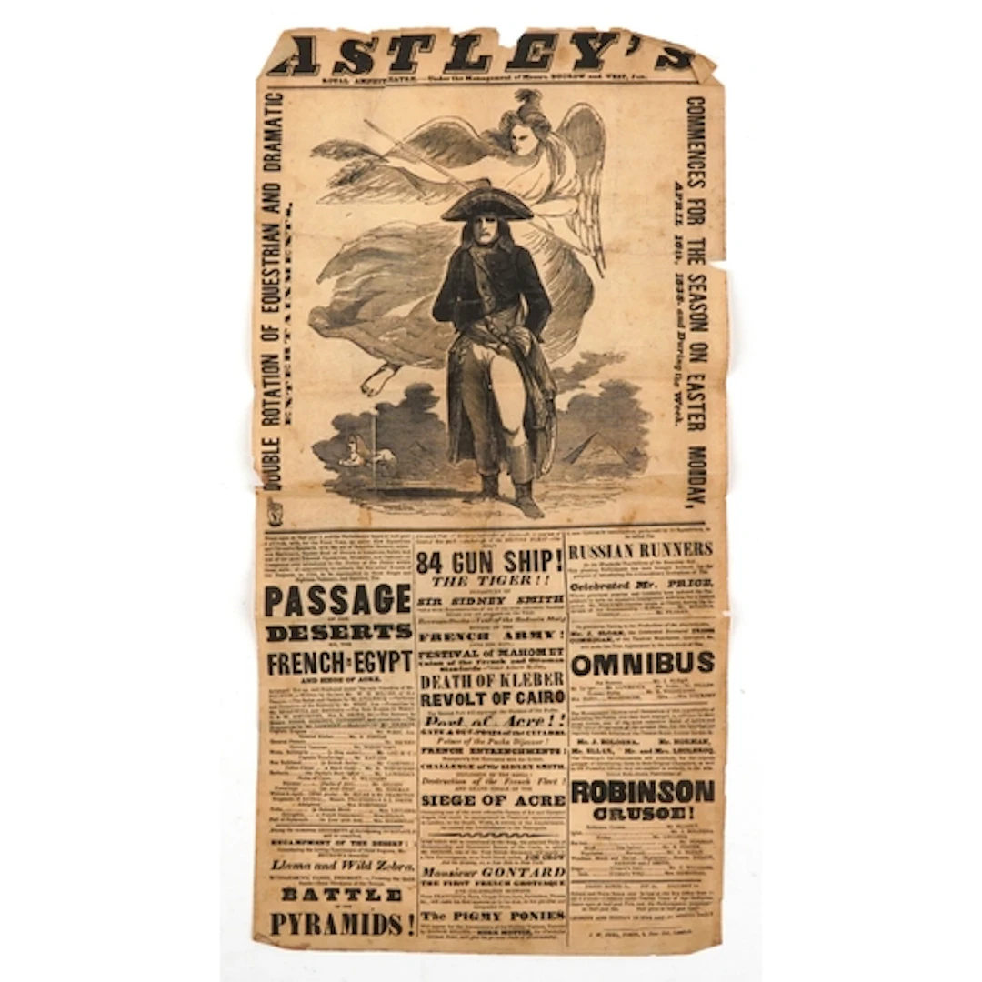 Astley's Royal Amphitheatre Poster April 16th 1838 and Durin...