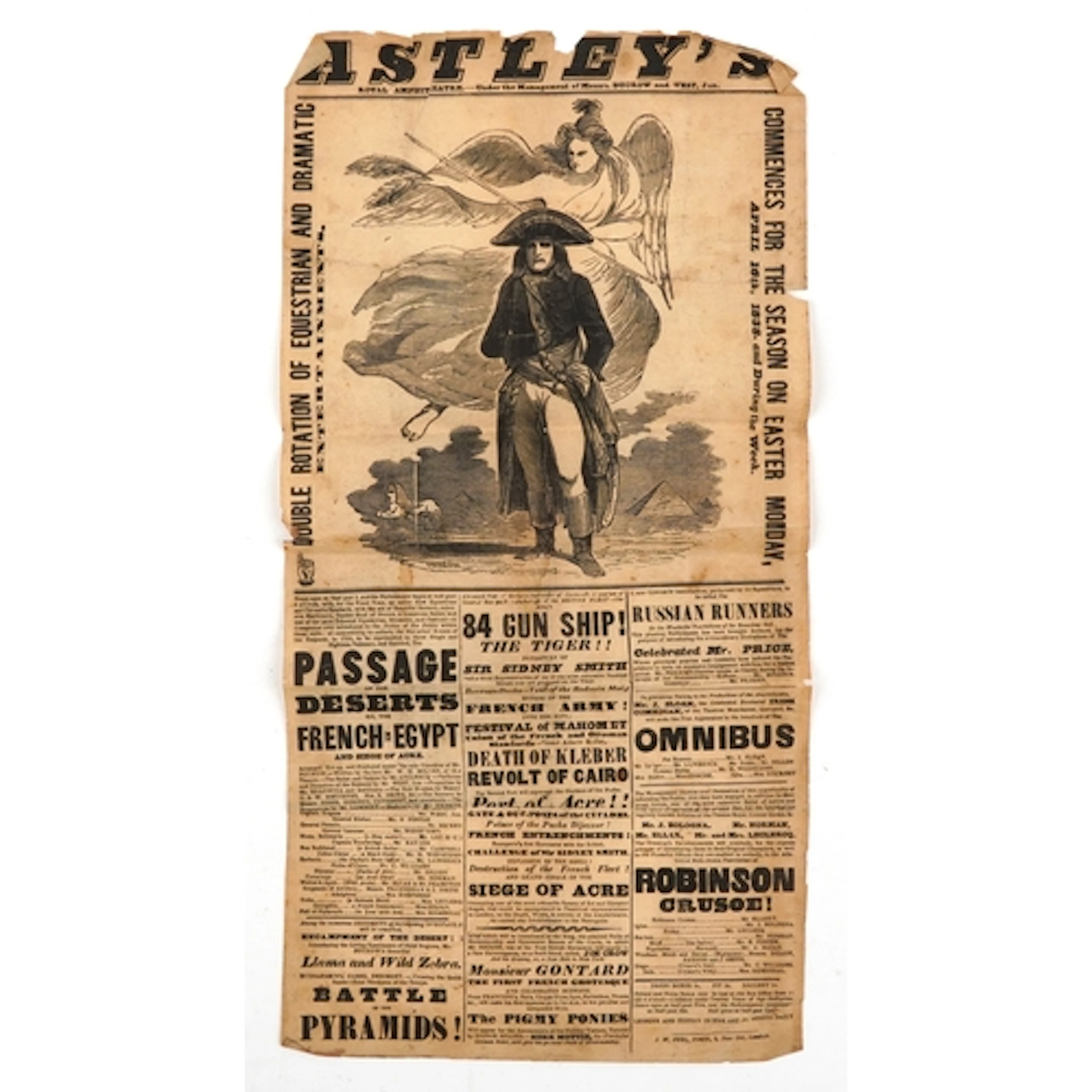 Astley's Royal Amphitheatre Poster April 16th 1838 and Durin...