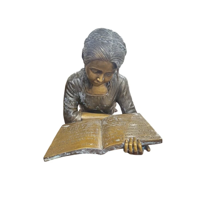 A superb Bronze Figure of a girl reading a book. L 95 x H 43...