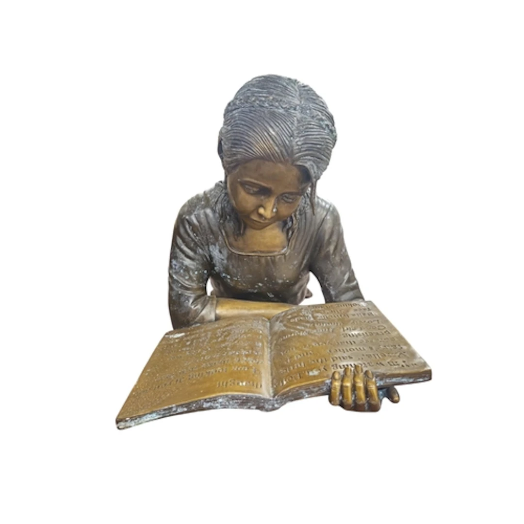 A superb Bronze Figure of a girl reading a book. L 95 x H 43...