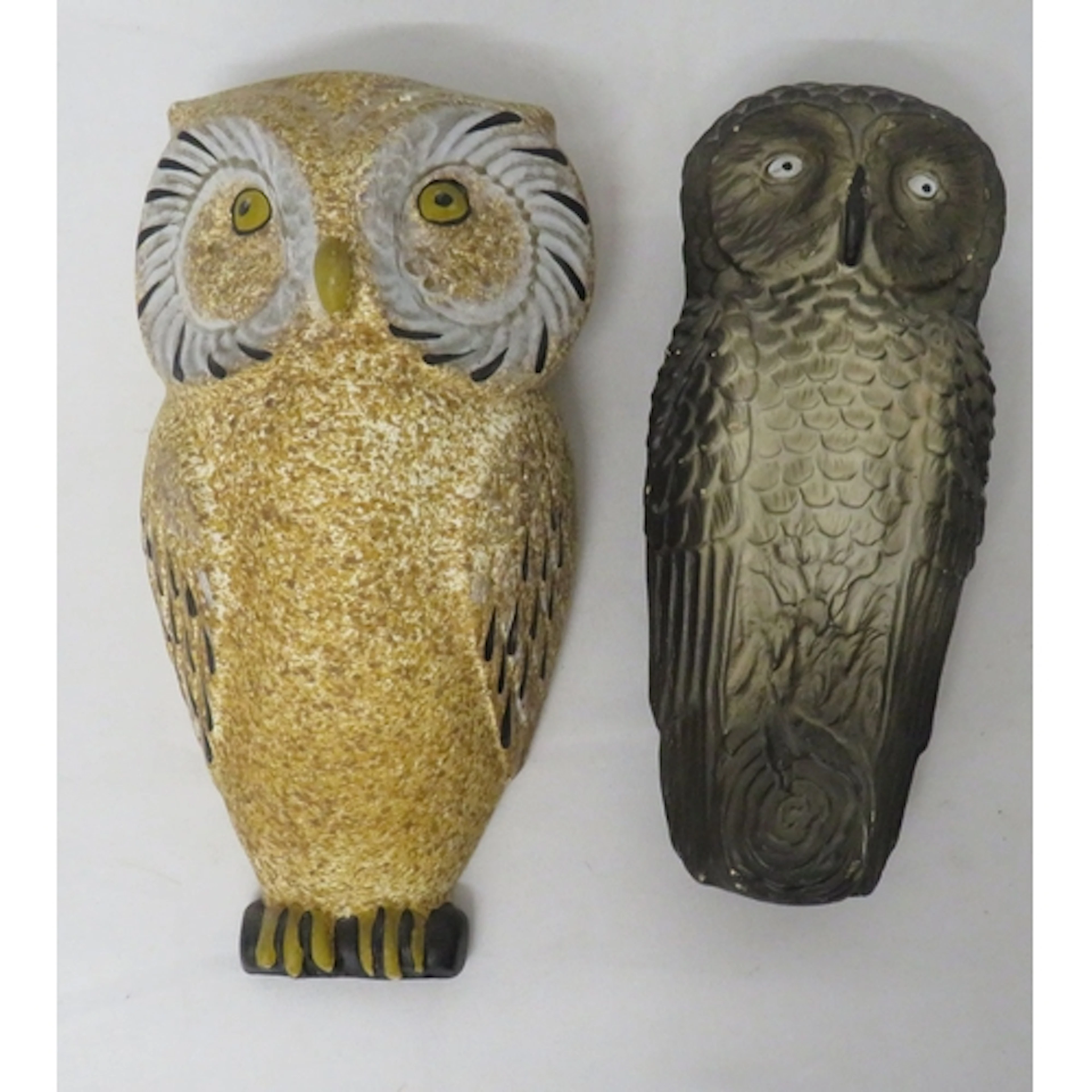 2 Vintage Owl Wall Pockets, largest approx. 24cm L