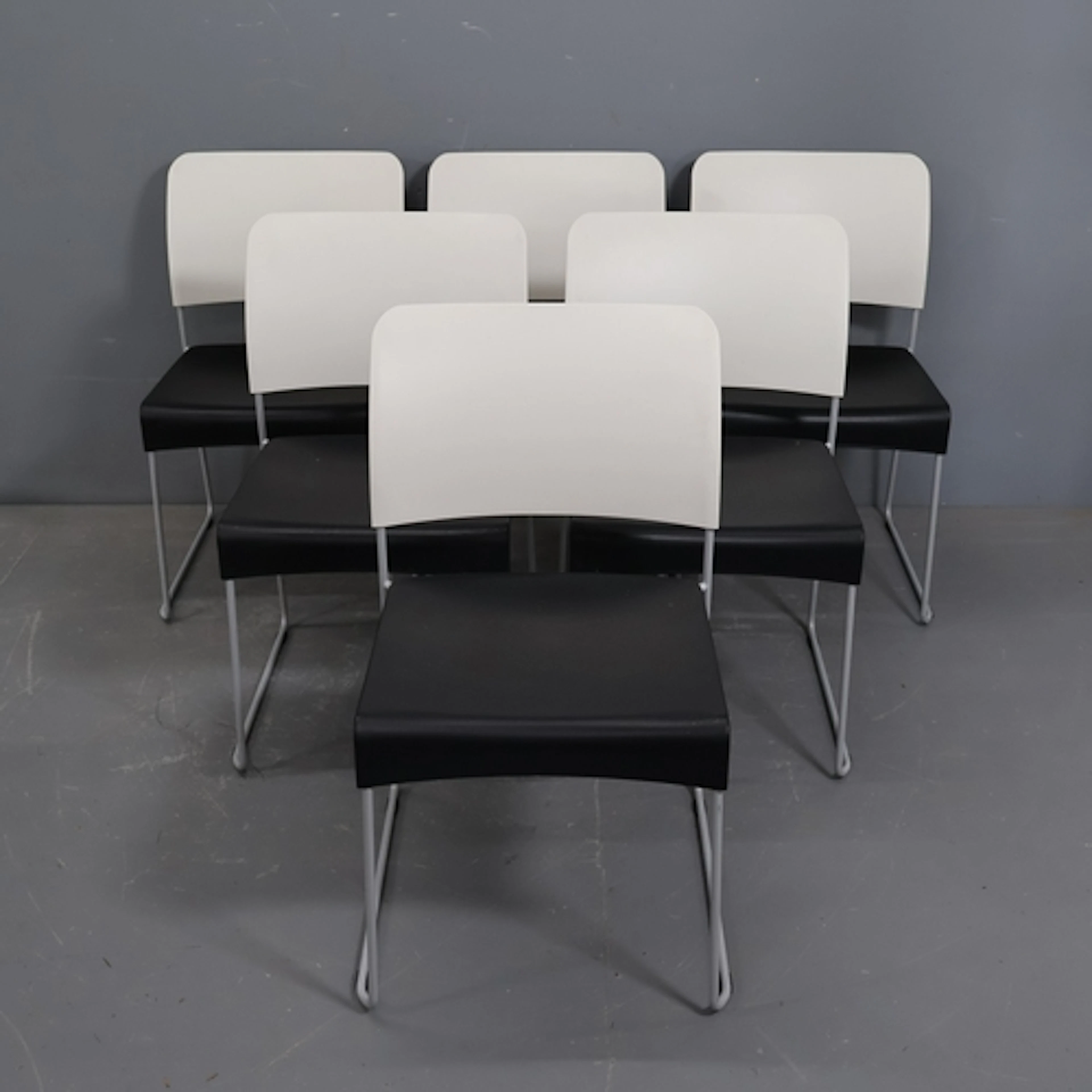 Jasper Morrison, a set of 6 Vitra Sim stackable chairs with ...