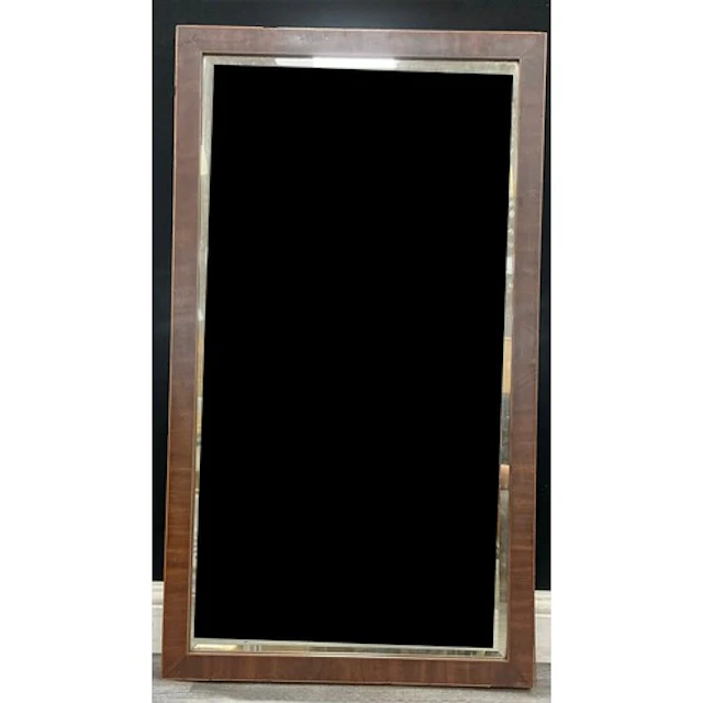 A 19th century mahogany framed wall mirror, bevelled plate, ...