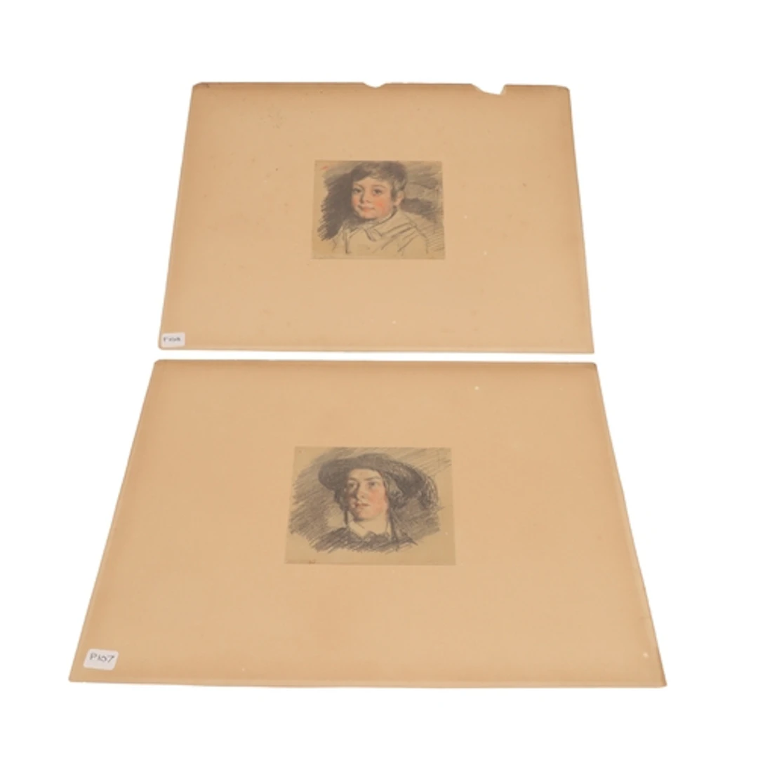 WILLIAM HENRY HUNT O.W.S (1790-1864). PORTRAIT OF A YOUNG BO...