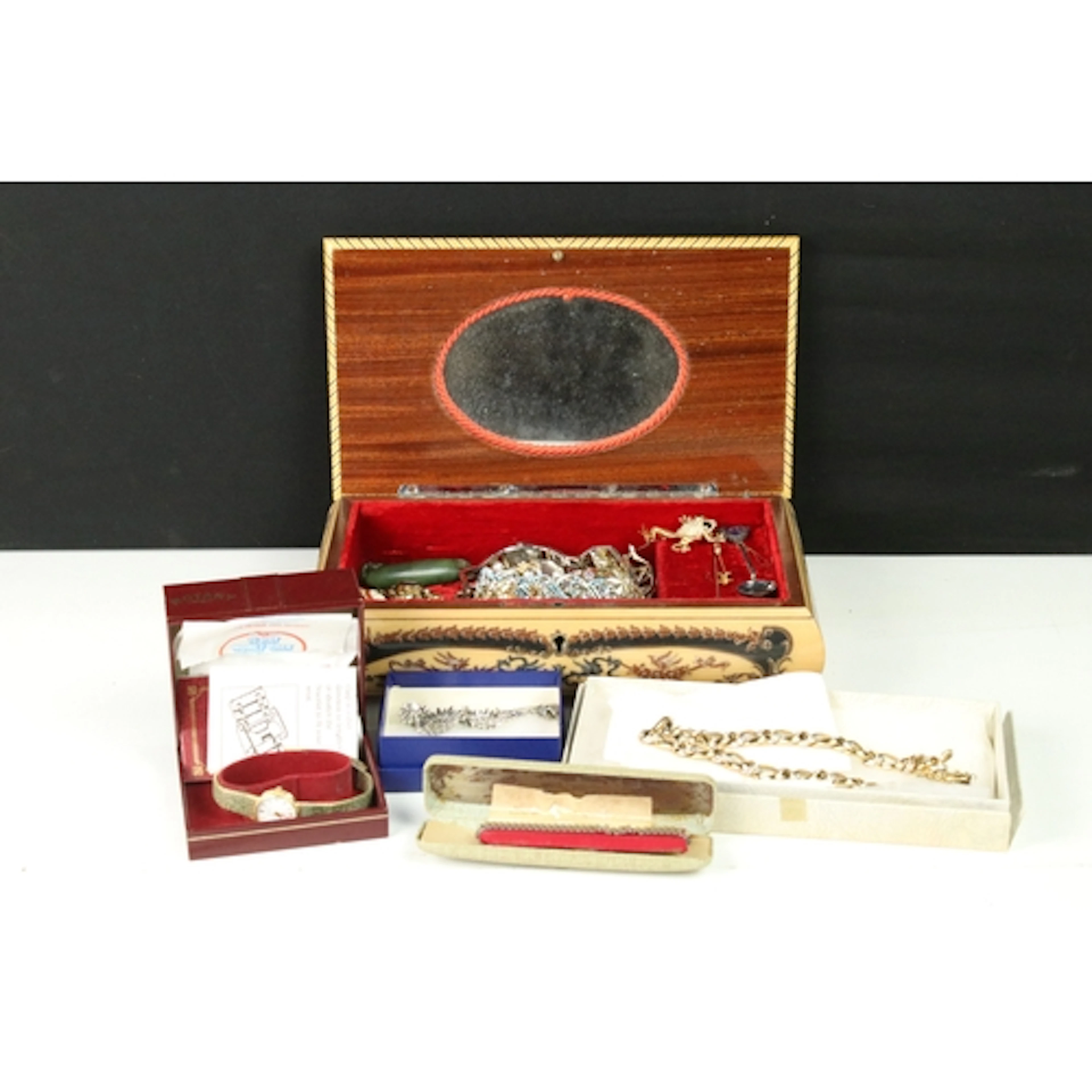 Collection of mixed costume jewellery to include Rotary and ...